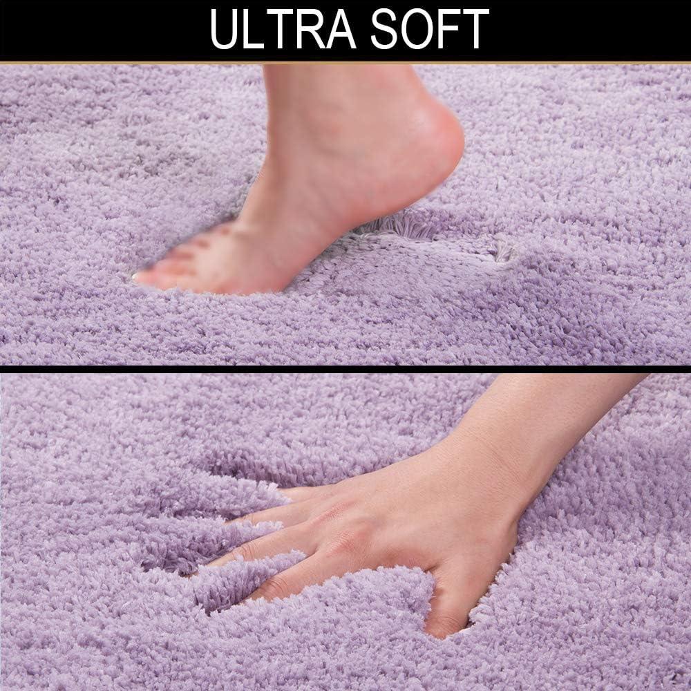 Walensee Shaggy 2 Piece Bath Rug Set, 20 x 32, Lavender Bath Mats for Bathroom and Shower, Machine Wash/Dry, Absorbent, Non-Slip Plush Rug Sets