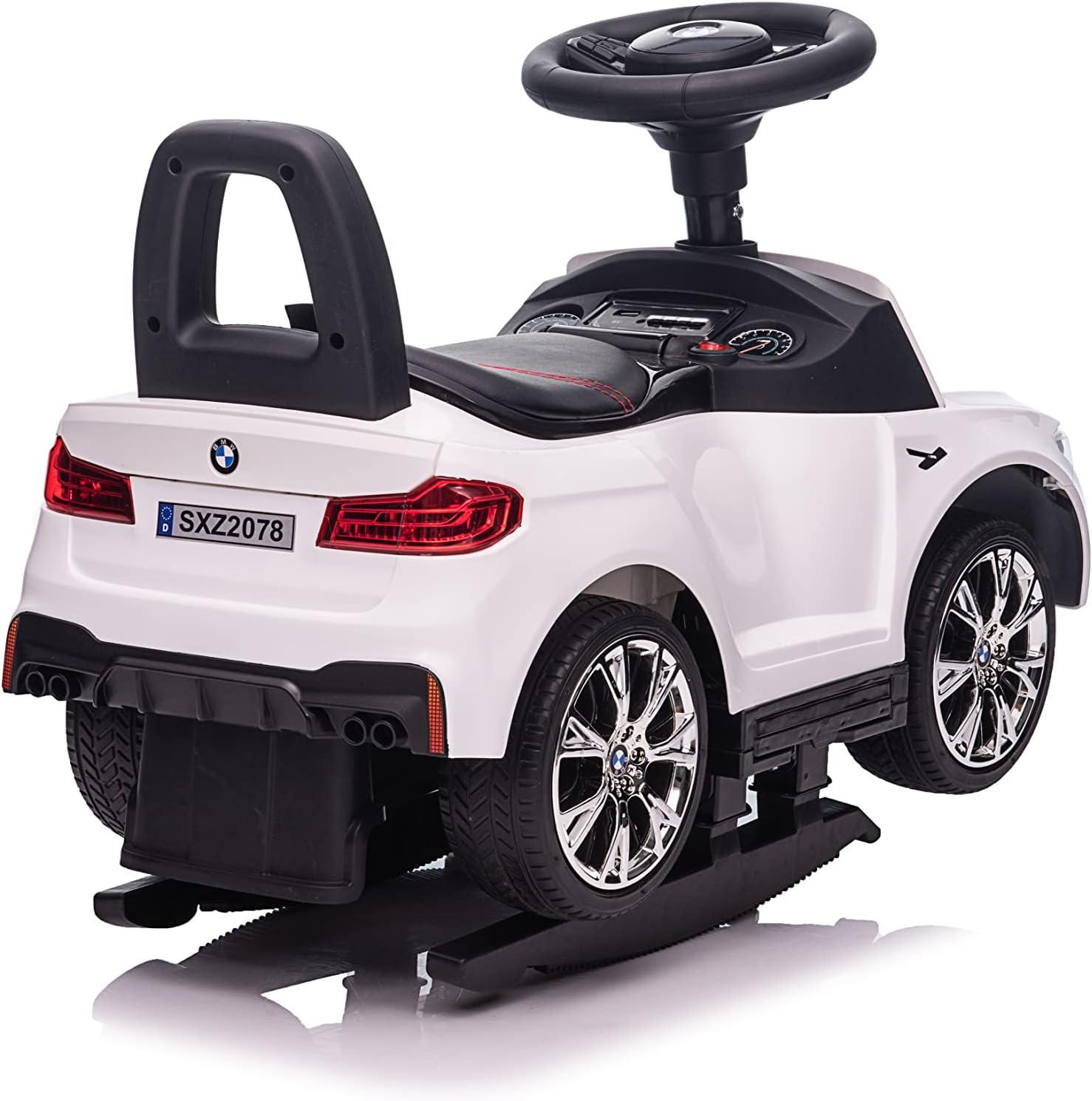 Towallmark Officially Licensed BMW Ride On Push Car for Toddlers, Push Car 4 in 1 with Horn, Adjustable Handle, Guardrails, Kids Ride on Toys Updated Large for 1-3 (White)