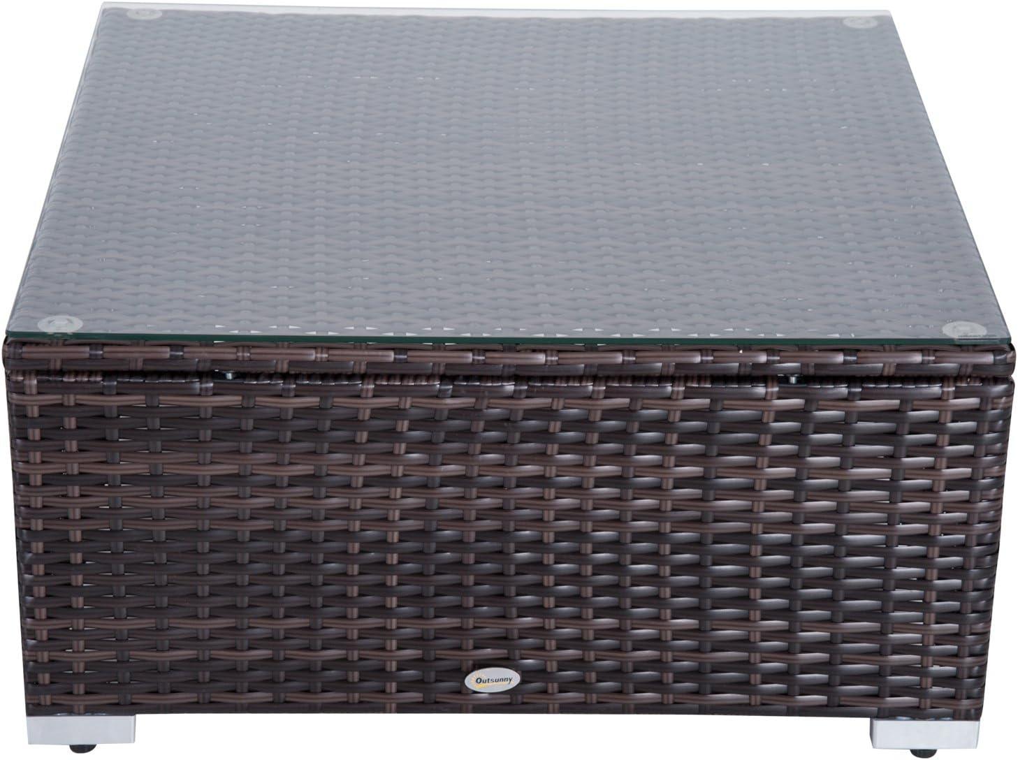 Outsunny 6 Pieces Outdoor PE Rattan Sofa Set, Sectional Conversation Wicker Patio Couch Furniture Set with Cushions and Coffee Table, White