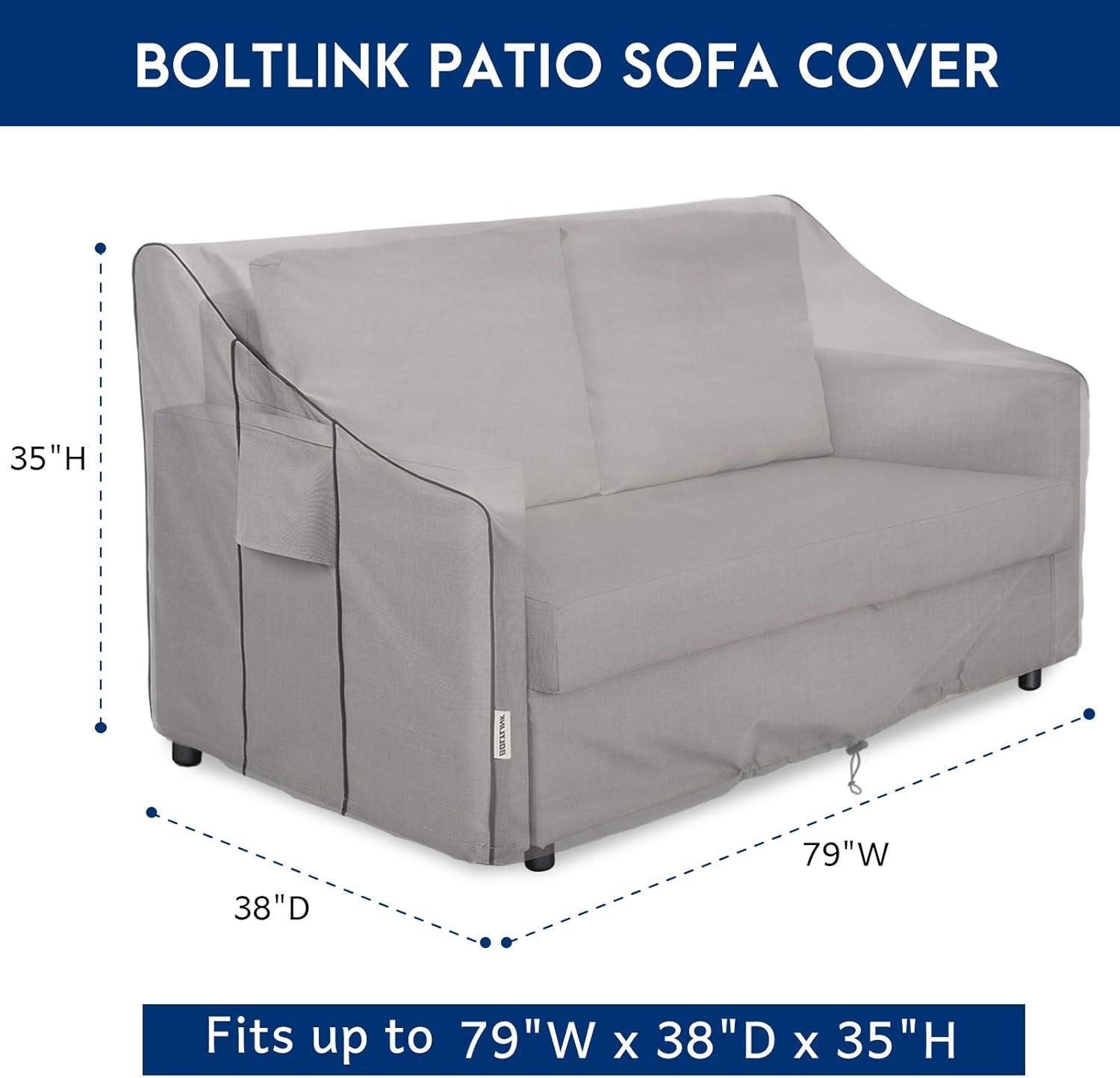 Outdoor Patio Furniture Covers Waterproof ,Durable 3-Seater Sofa Cover Fits up to 79W x 38D x 35H inches