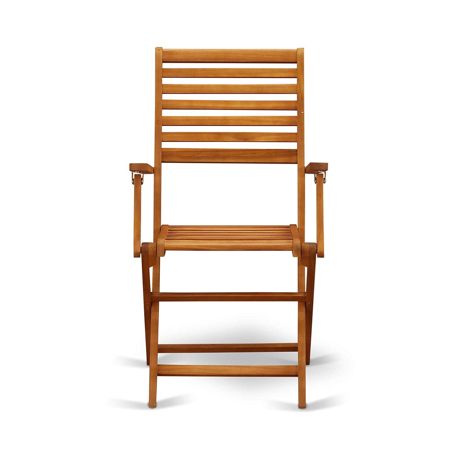 East West Furniture Wooden Patio Set Natural Oil, BSBS9CANA