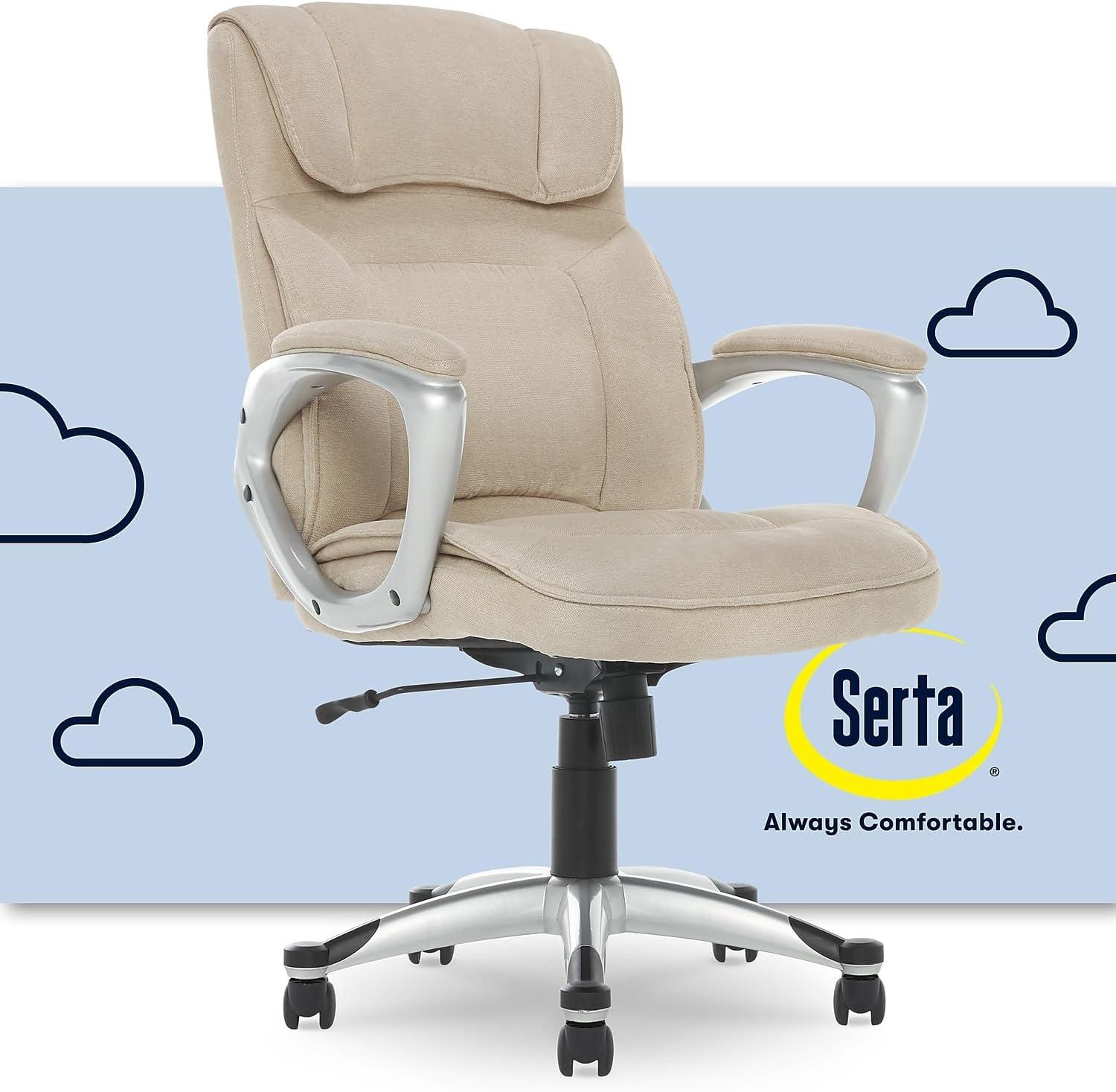 Serta Serta Hannah Executive Office Chair, Ergonomic Lumbar Support, Firm Seat Cushion, Deep Body Pillows