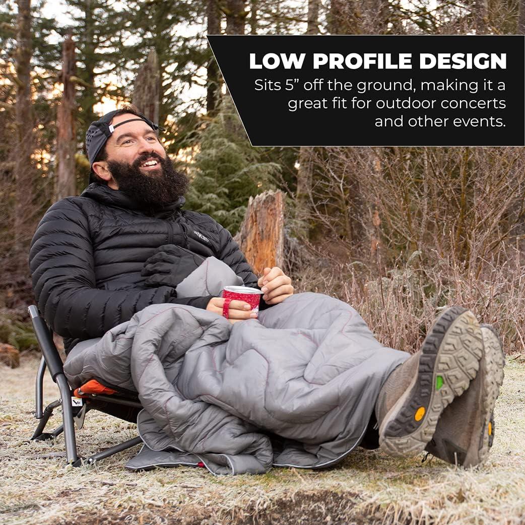 Cascade Mountain Tech Low Profile Camp Chair, Polyester and Mesh - Orange