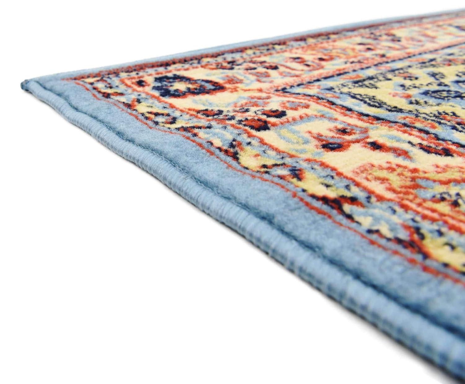 Unique Loom Reza Collection Area Rug - Washington (4' 1" x 6' 1" Rectangle Light Blue/Cream)