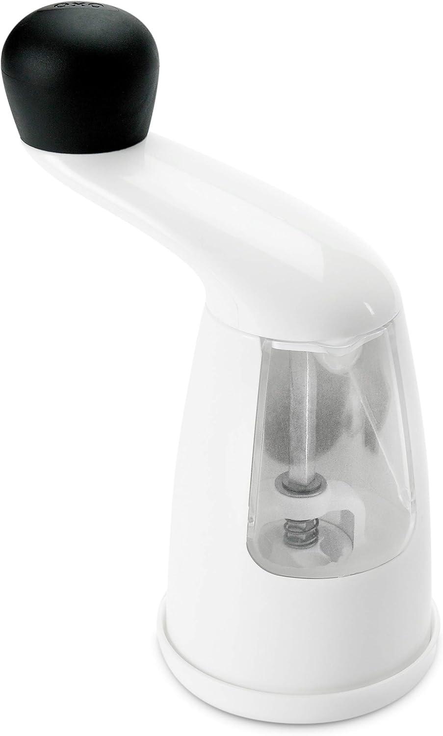 White Ceramic and Plastic Manual Pepper Grinder