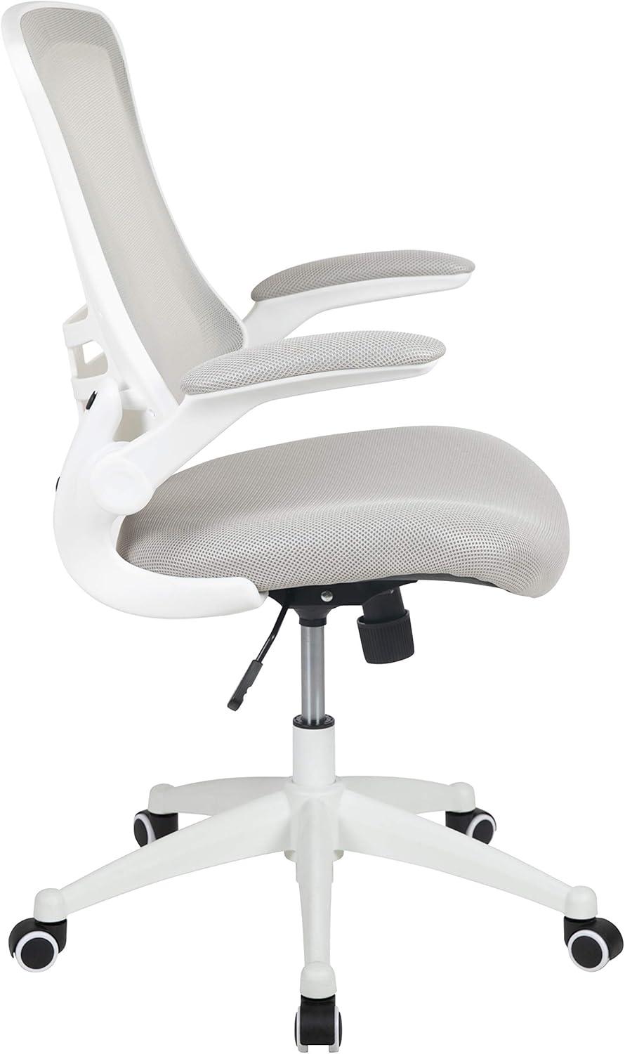 Jayetta Mid-Back Mesh Swivel Ergonomic Office Chair with Flip-Up Arms by Flash Furniture