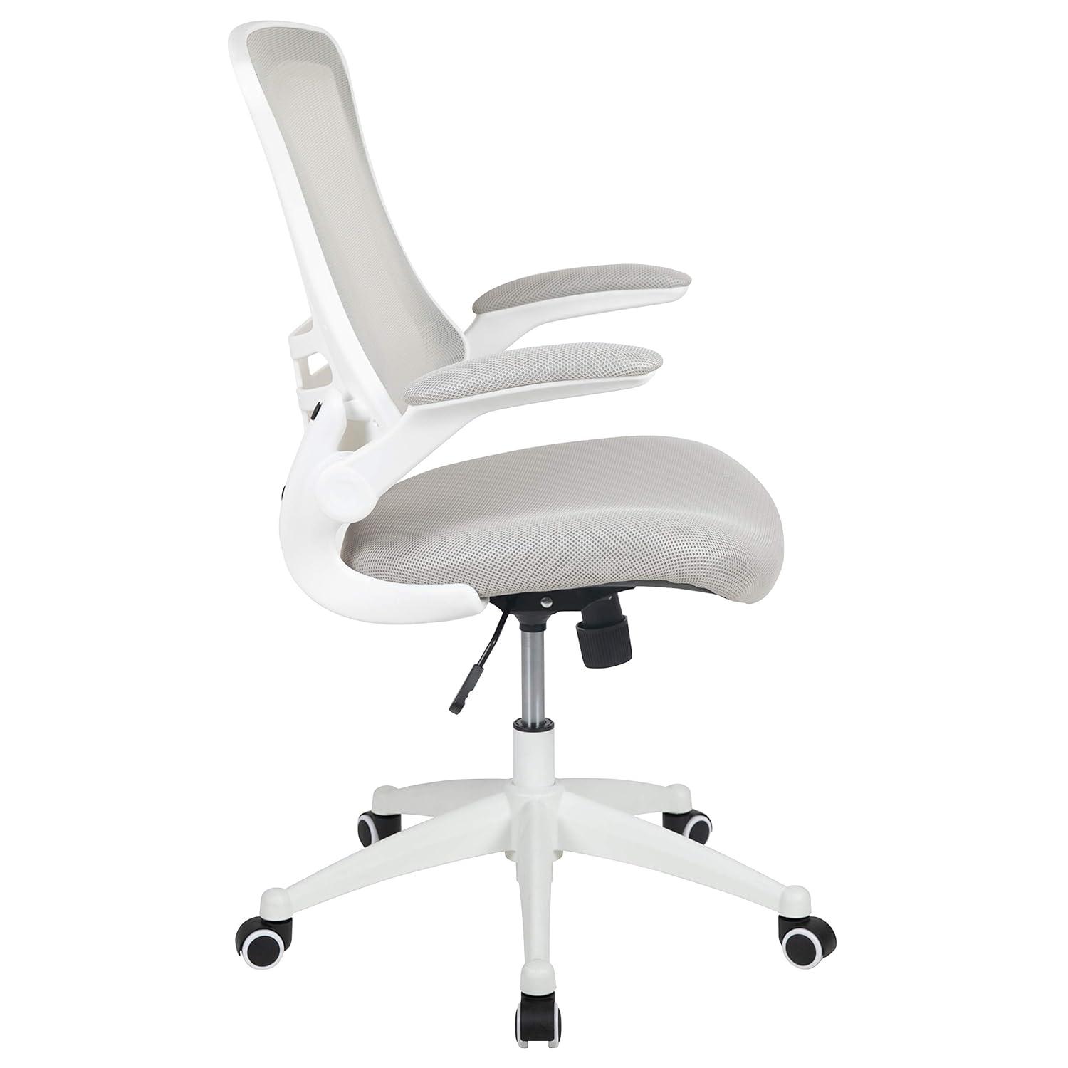 Jayetta Mid-Back Mesh Swivel Ergonomic Office Chair with Flip-Up Arms by Flash Furniture
