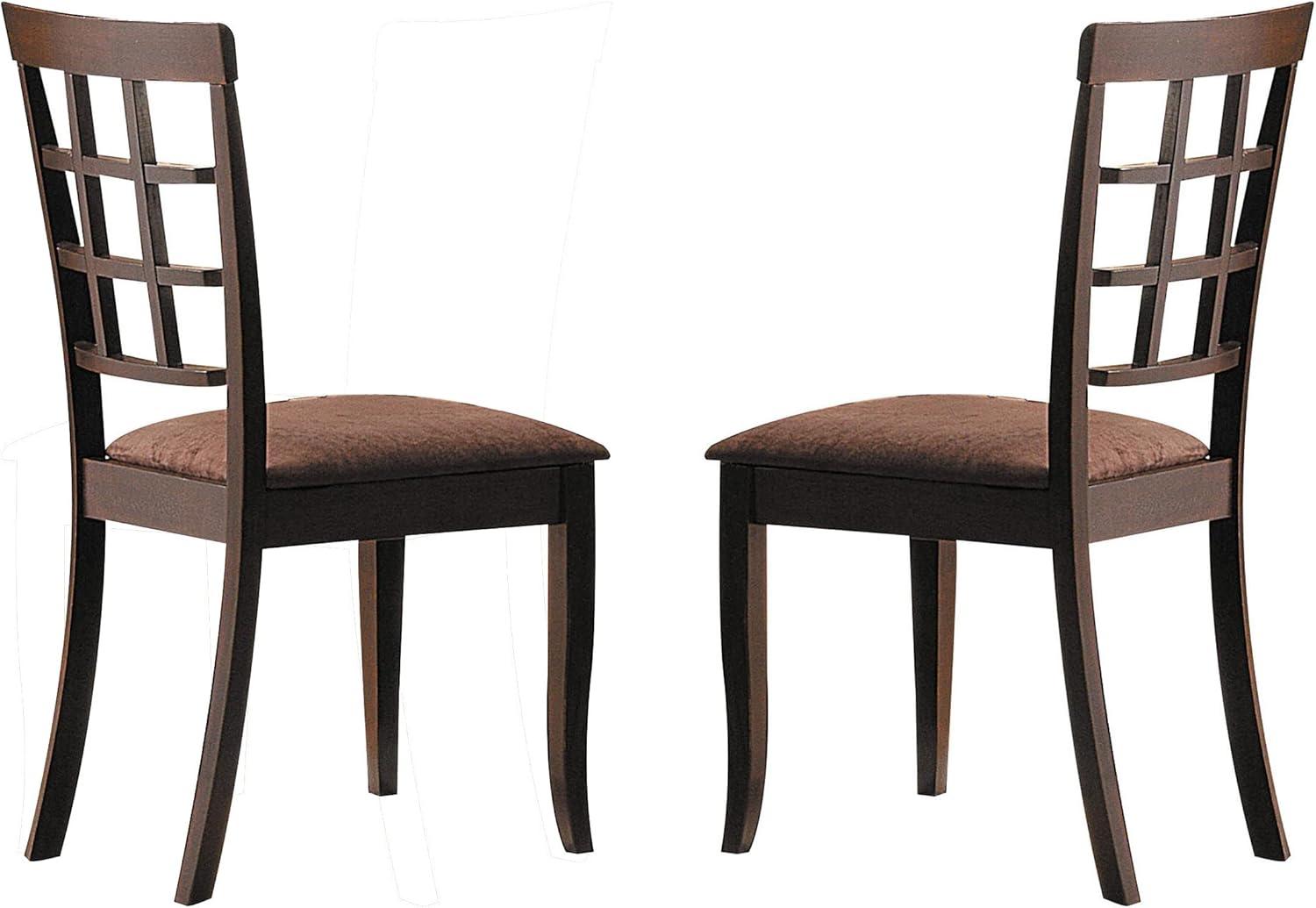 Acme Furniture Cardiff Wood Side Chair in Chocolate Espresso and Dark Brown MFB (Set of 2) - Indoor