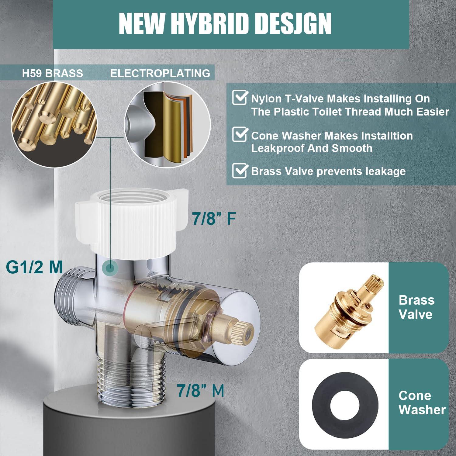 Handheld Bidet Sprayer for Toilet,Premium SUS304 Stainless Steel Bathroom Bidet Sprayer Attachment Set with Anti-Leak Hose&High Pressure, Ideal for Feminine Wash, Cloth Diaper Cleaning&Muslim Shower