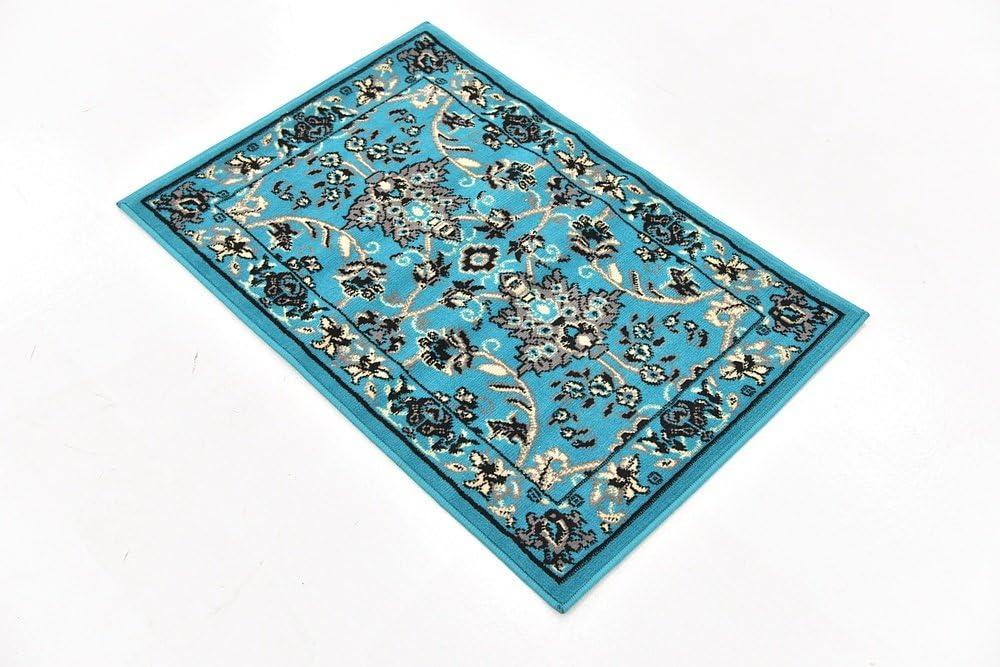 Unique Loom 2' 2 x 3' 0 Sialk Hill Washington Turquoise Area Rug