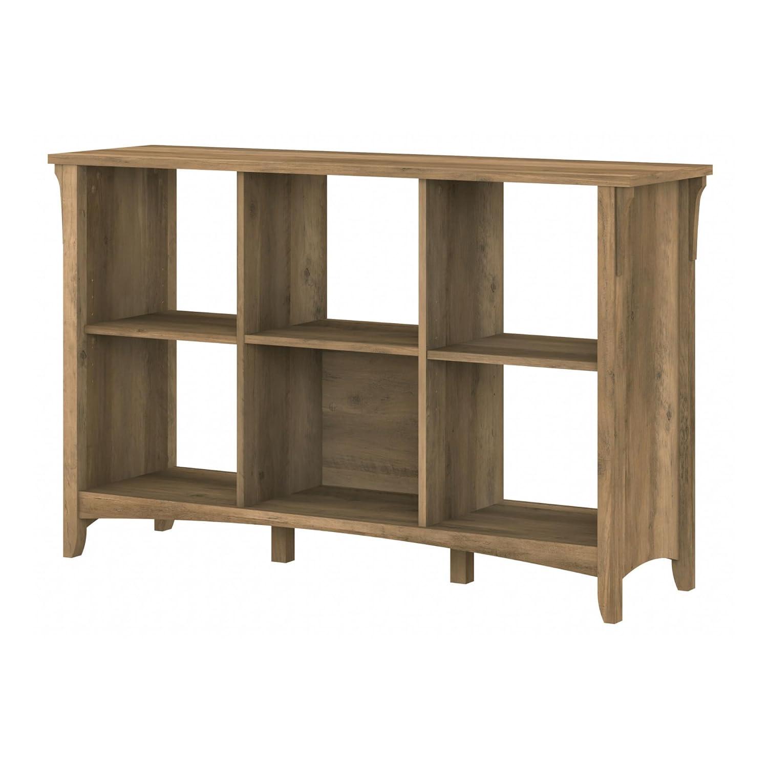Bush Furniture Salinas 6 Cube Bookcase Organizer, Reclaimed Pine