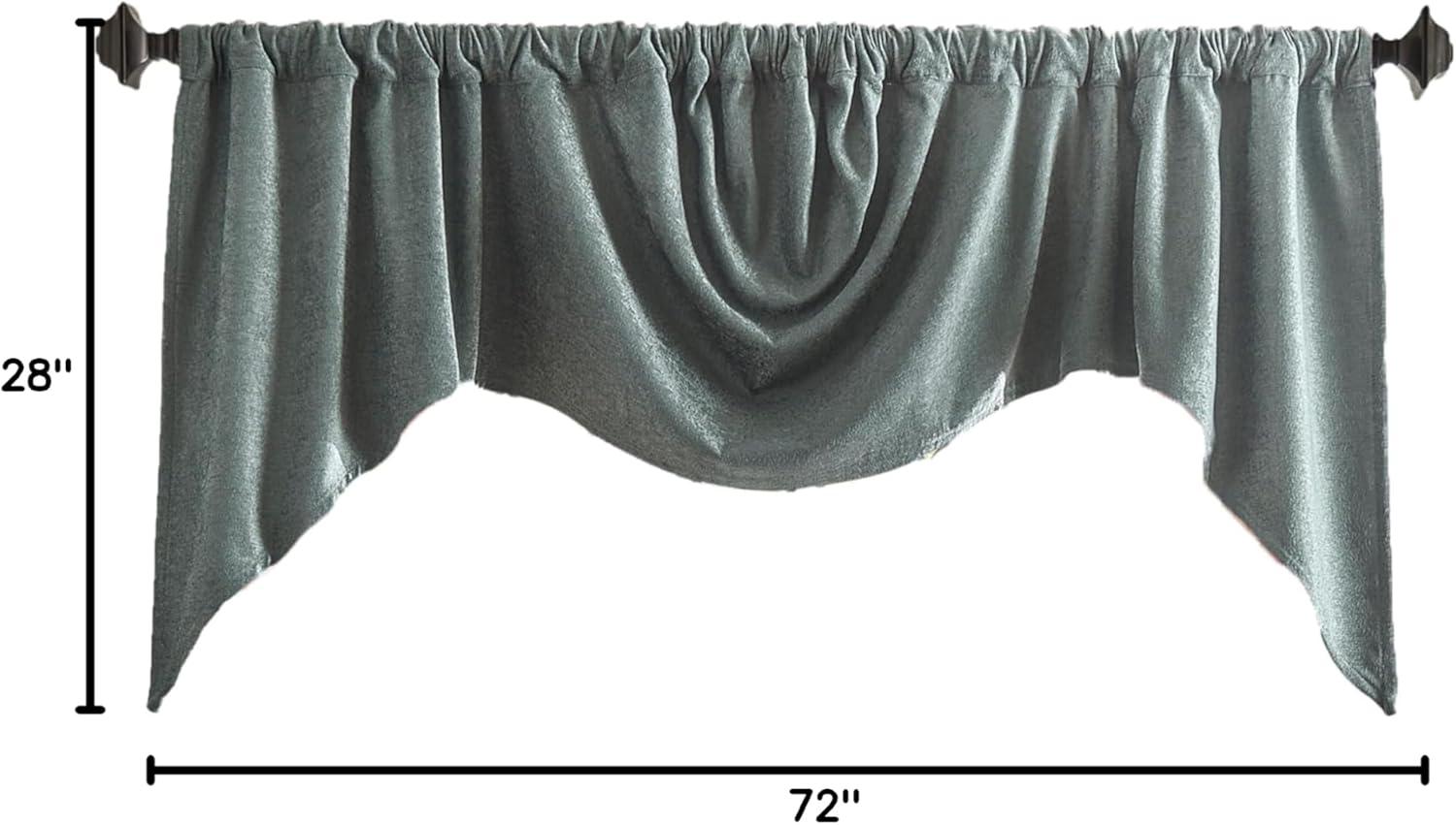 Olive Green Chenille Rod Pocket Window Valance