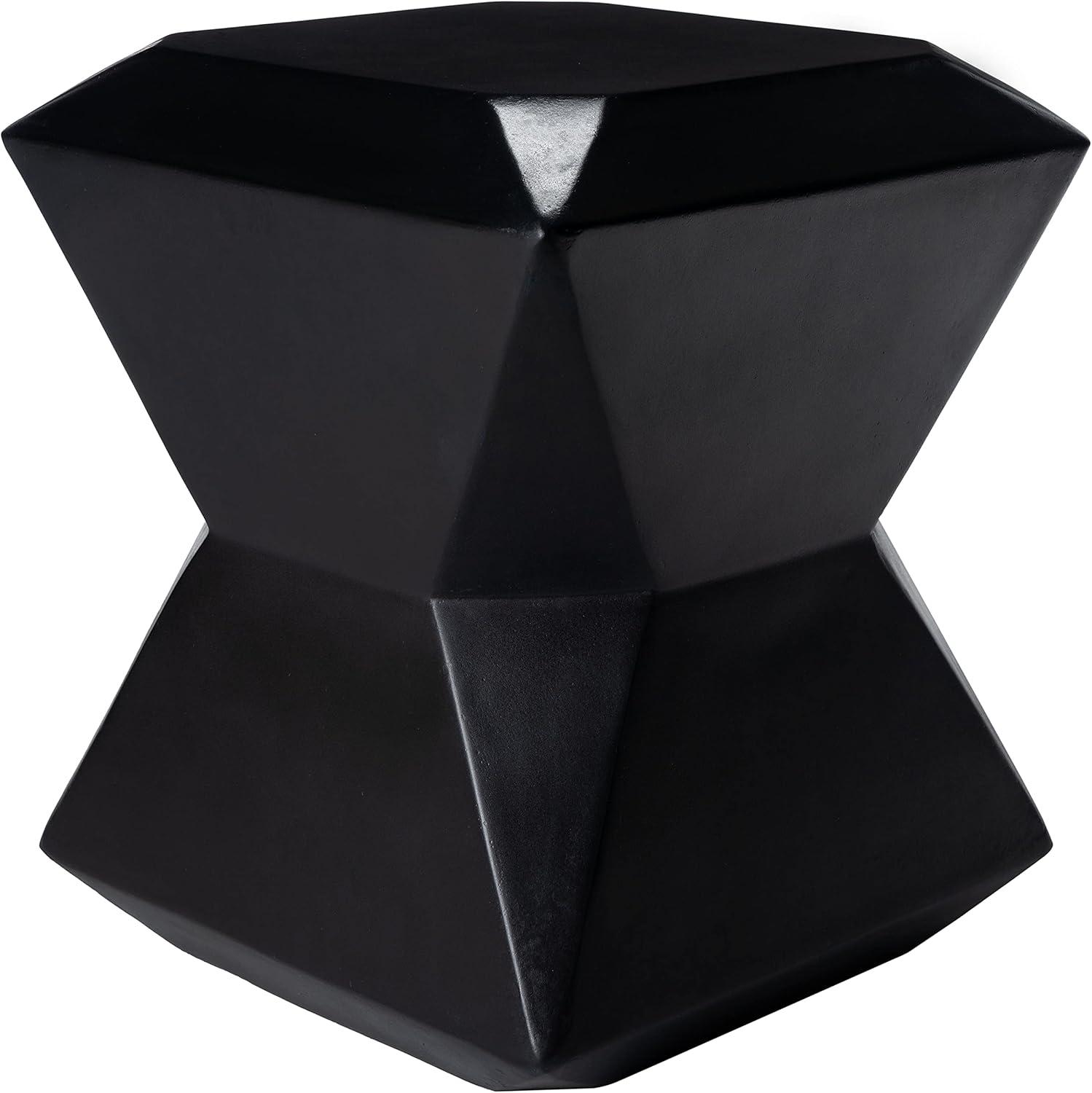 Conan Concrete Accent Stool - Indoor/Outdoor - VNN1030 - Black - Safavieh