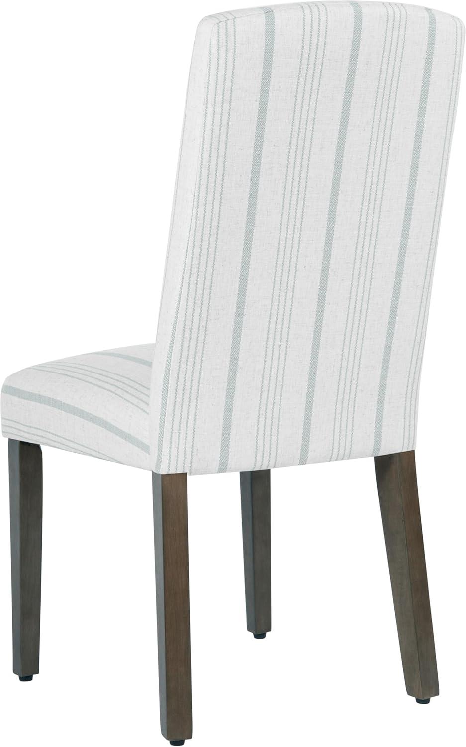 HomePop Set of 2 Classic Parsons Dining Chairs Dove Gray Stripe: Upholstered, Foam-Filled, Wood Legs