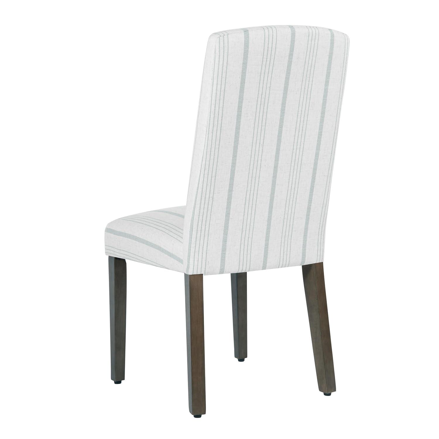 HomePop Set of 2 Classic Parsons Dining Chairs Dove Gray Stripe: Upholstered, Foam-Filled, Wood Legs
