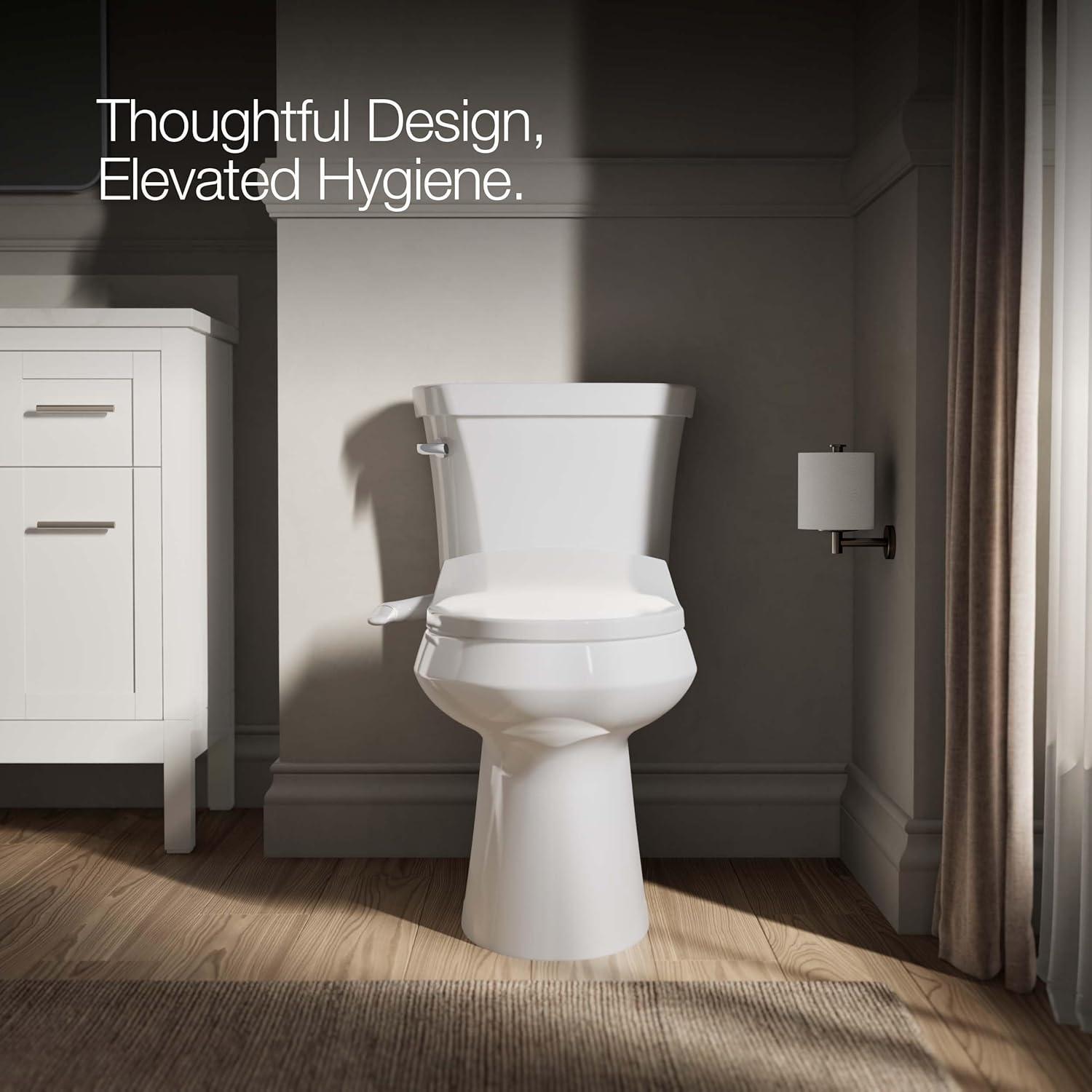 PureWash M250 Elongated Bidet Toliet Seat, Manual Non-Electric Bidets for Existing Toilets
