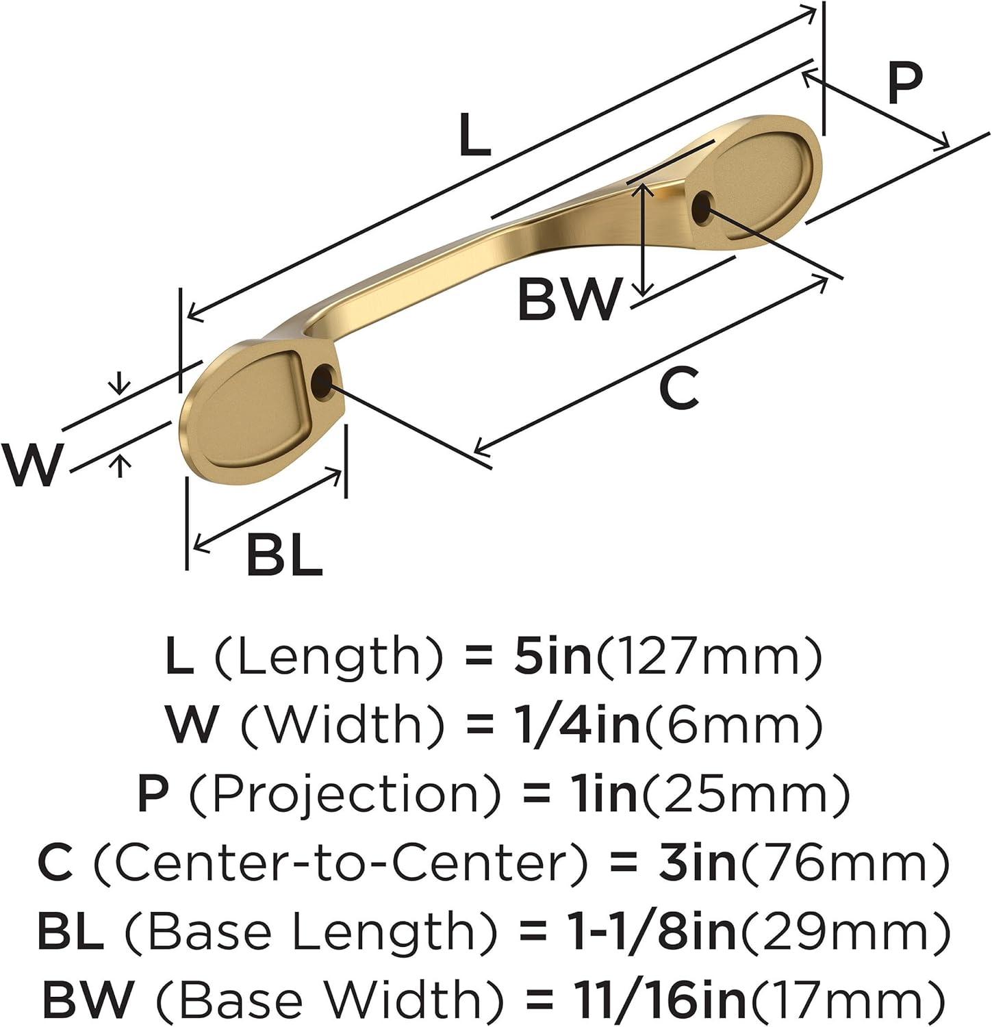 Ravino 3 inch (76mm) Center-to-Center Champagne Bronze Cabinet Pull