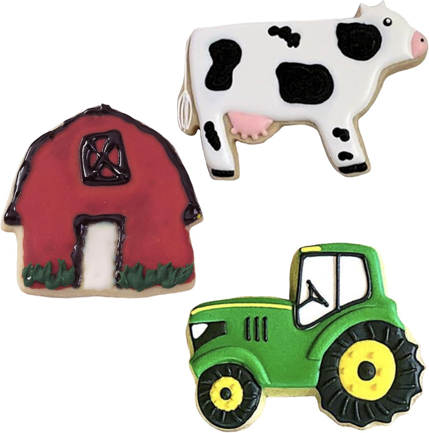Ann Clark Country Farm Cookie Cutter Set, 3-Piece, Made in USA