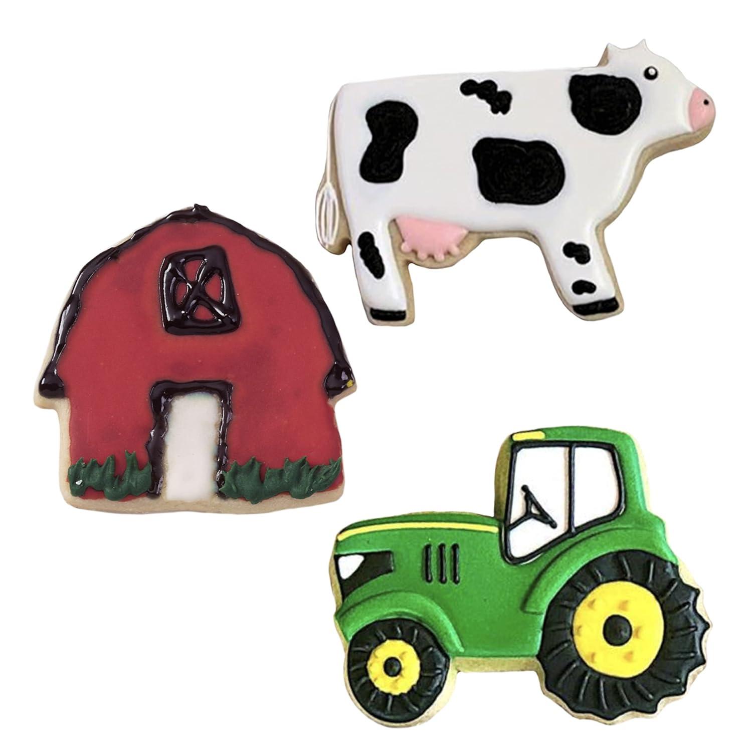 Ann Clark Country Farm Cookie Cutter Set, 3-Piece, Made in USA