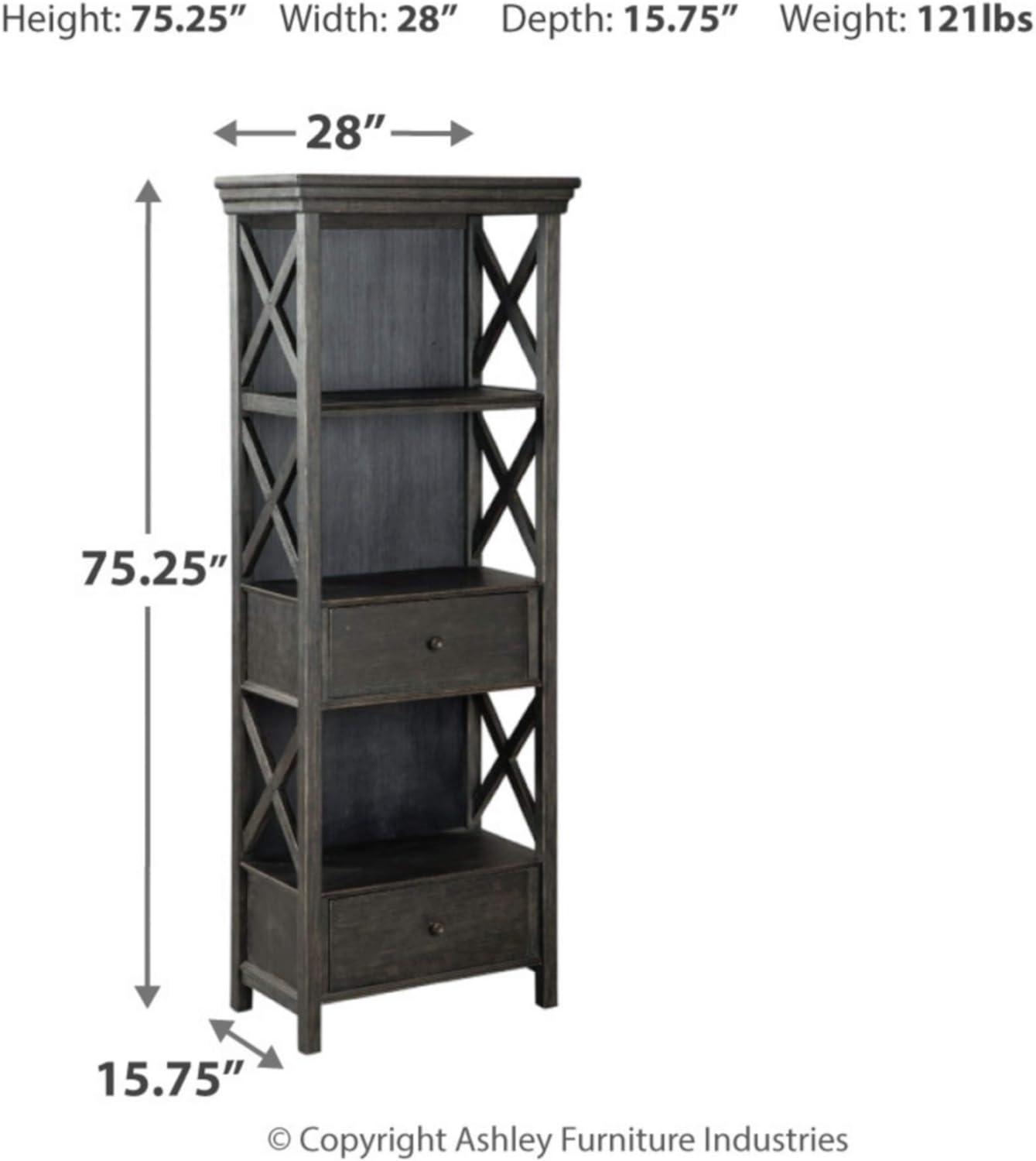 Transitional Black Lighted Display Cabinet with Roomy Drawers