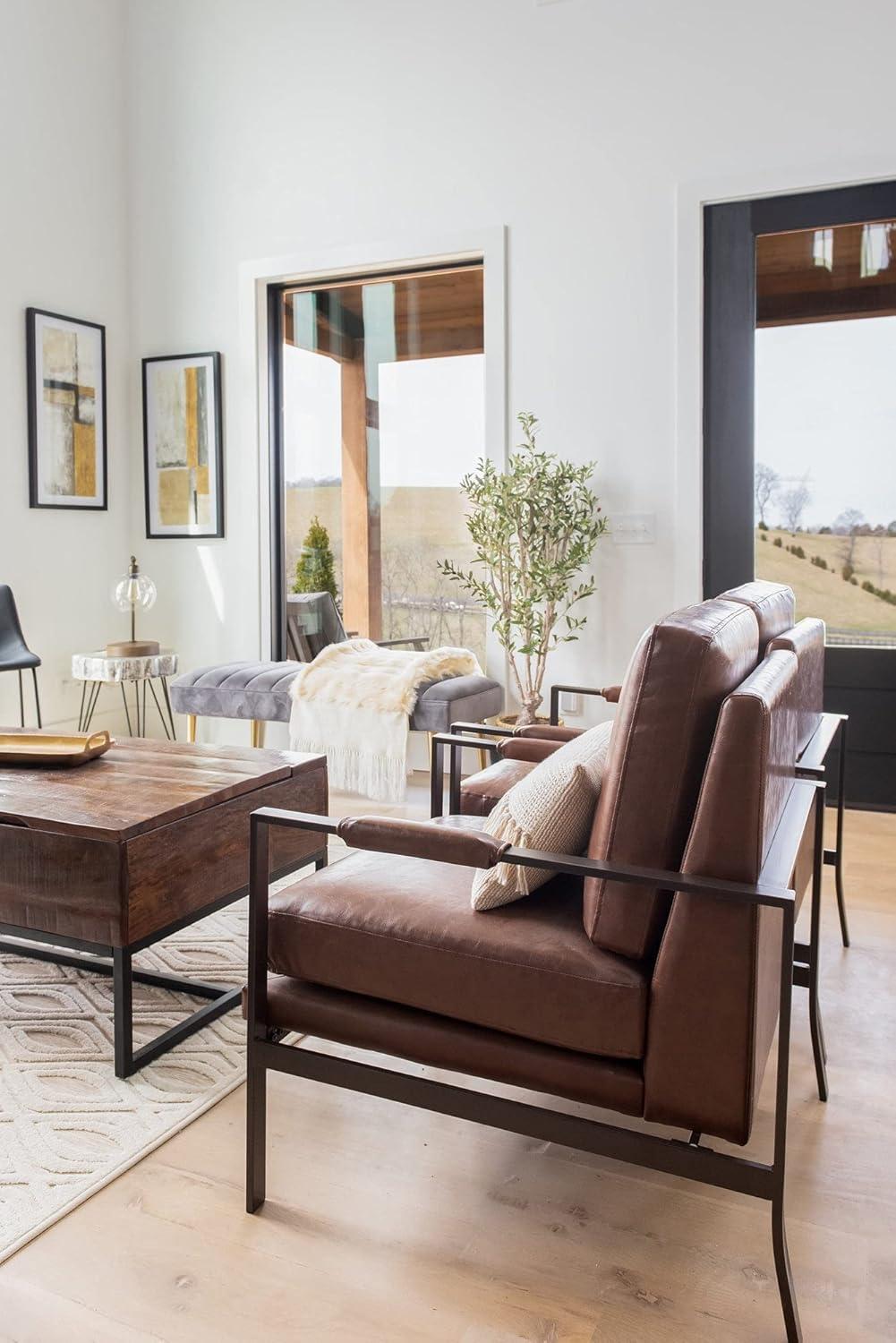 Signature Design by Ashley Contemporary Peacemaker Accent Chair  Brown