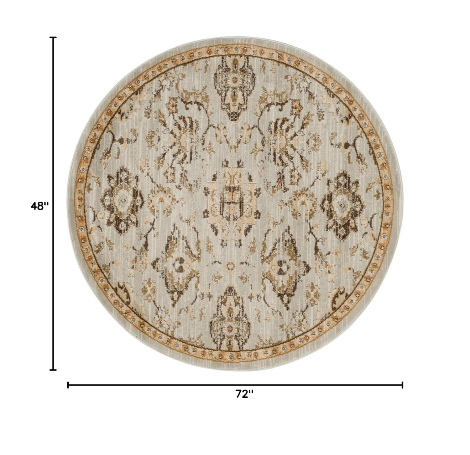 Florenteen FLR128 Power Loomed Indoor Accent Rug - Ivory/Brown - 4'x6' - Safavieh