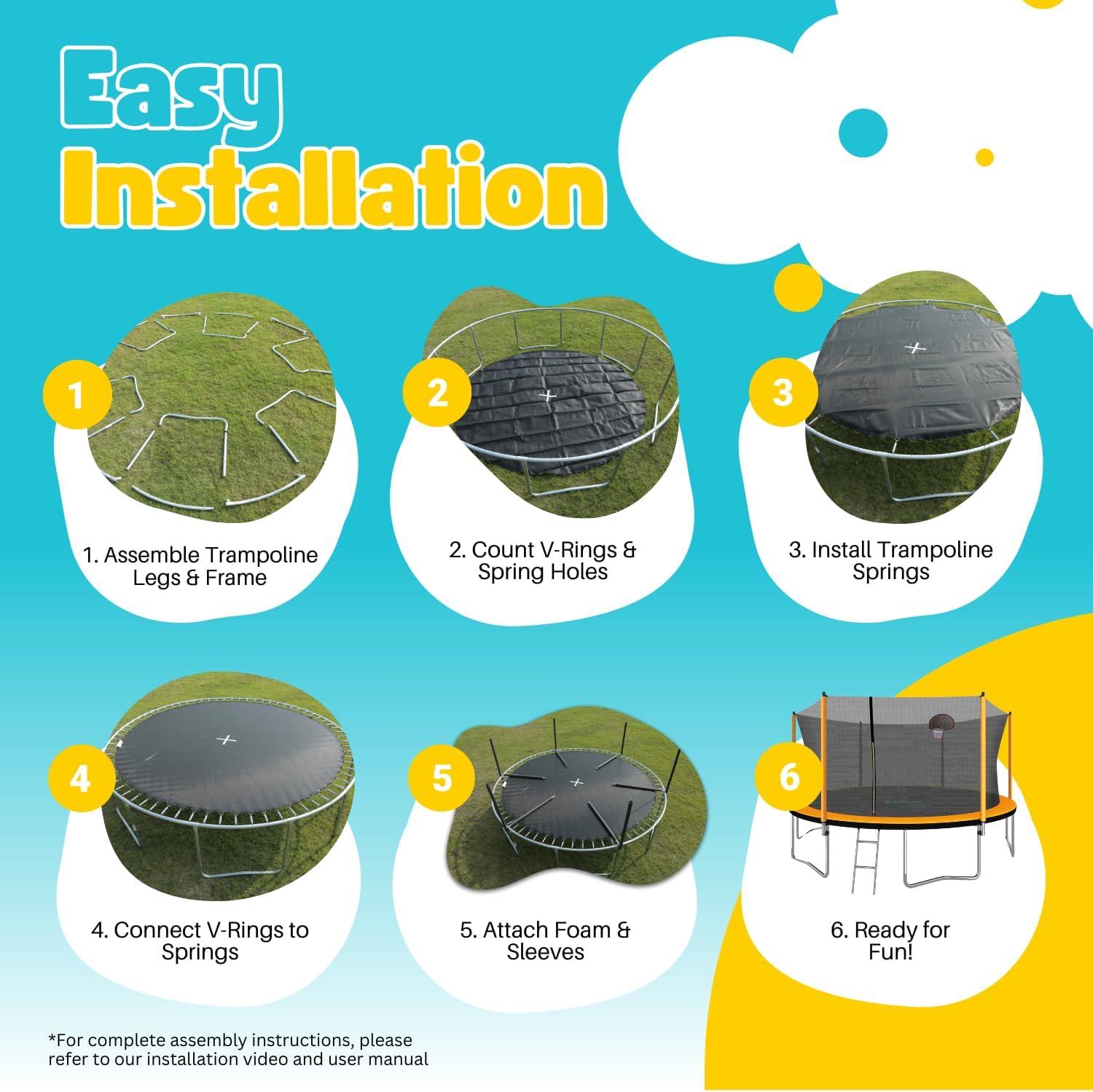 SKYBOUND Skybound 15' Round Backyard Trampoline with Safety Enclosure