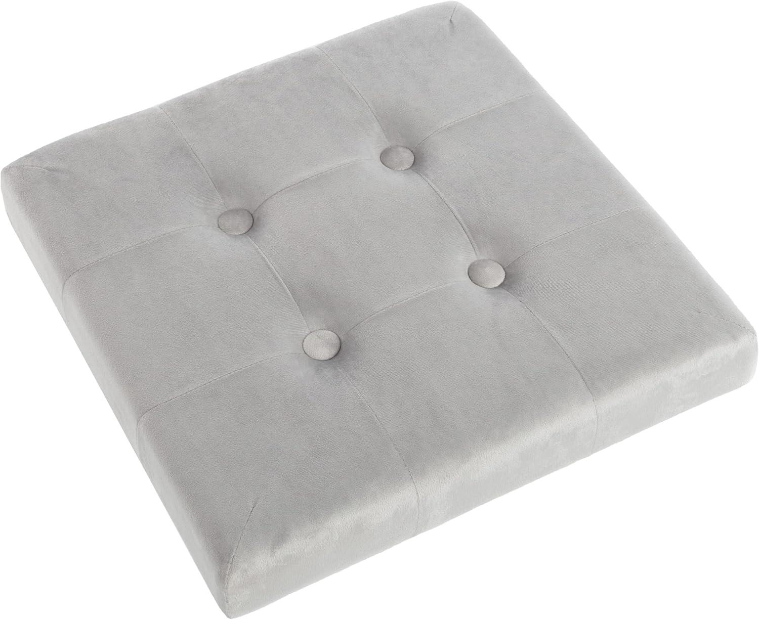 Lavish Home Velvet Tufted Storage Ottoman