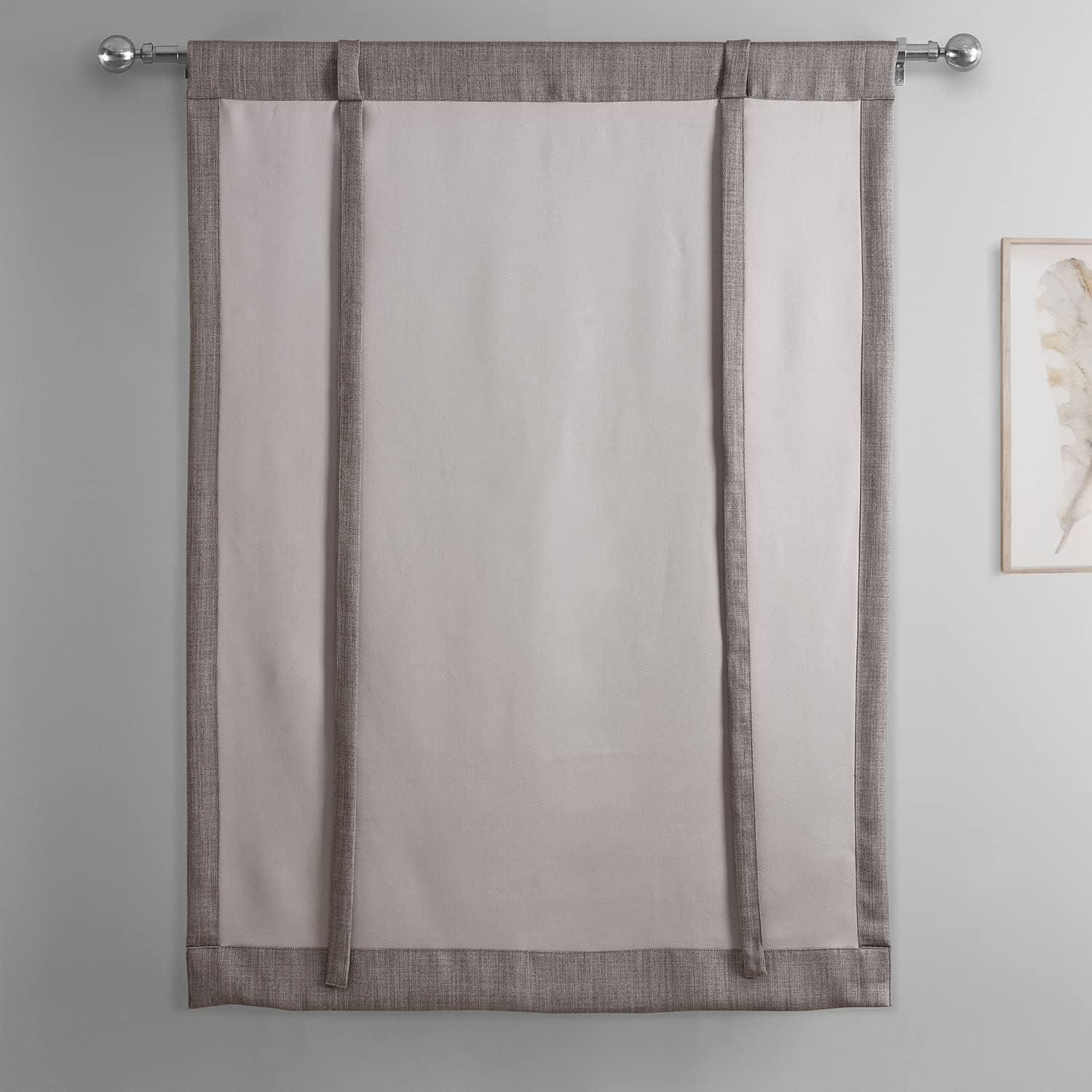 Exclusive Fabrics  Faux Linen Room Darkening Tie-Up Window Shade (1 Panel) 46 X 63 - Mink