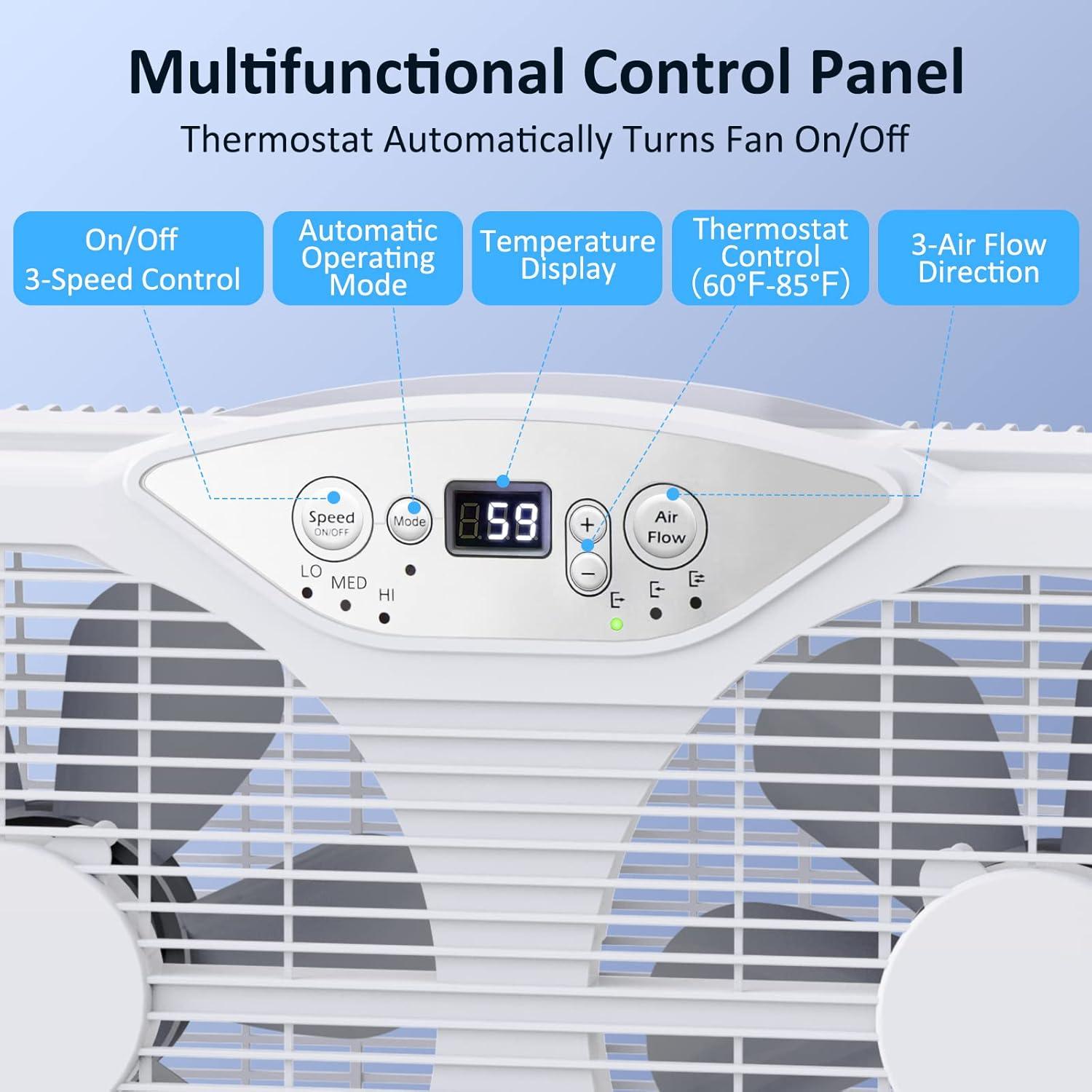 Shinic Glossy White Remote Controlled Reversible Window Fan