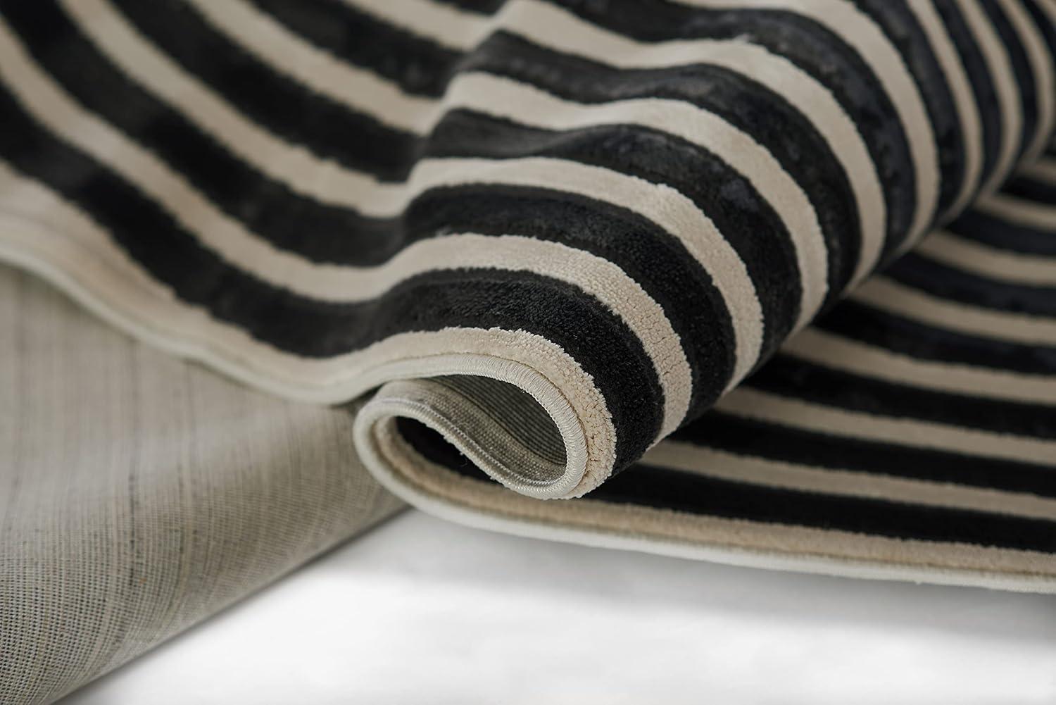 Momeni 7'10"x9'10" Xander Dean Machine Loomed Area Rug Ivory: Geometric Pattern, Low Pile, Indoor Use, Jute Backing