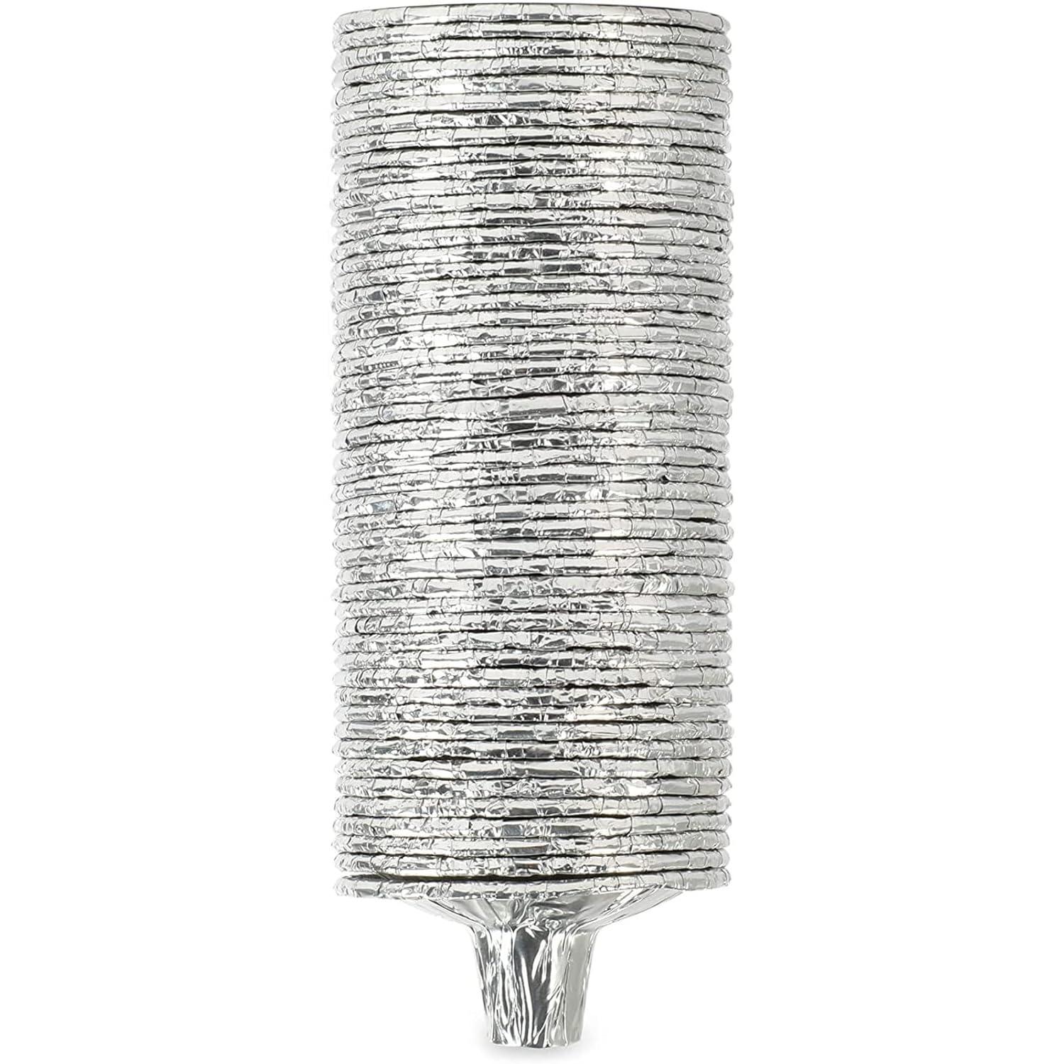 Okuna Outpost 200 Pack Disposable Aluminum Foil Candlestick Tapper Candle Holders for Shabbat, Funeral Procession, 2.76 in