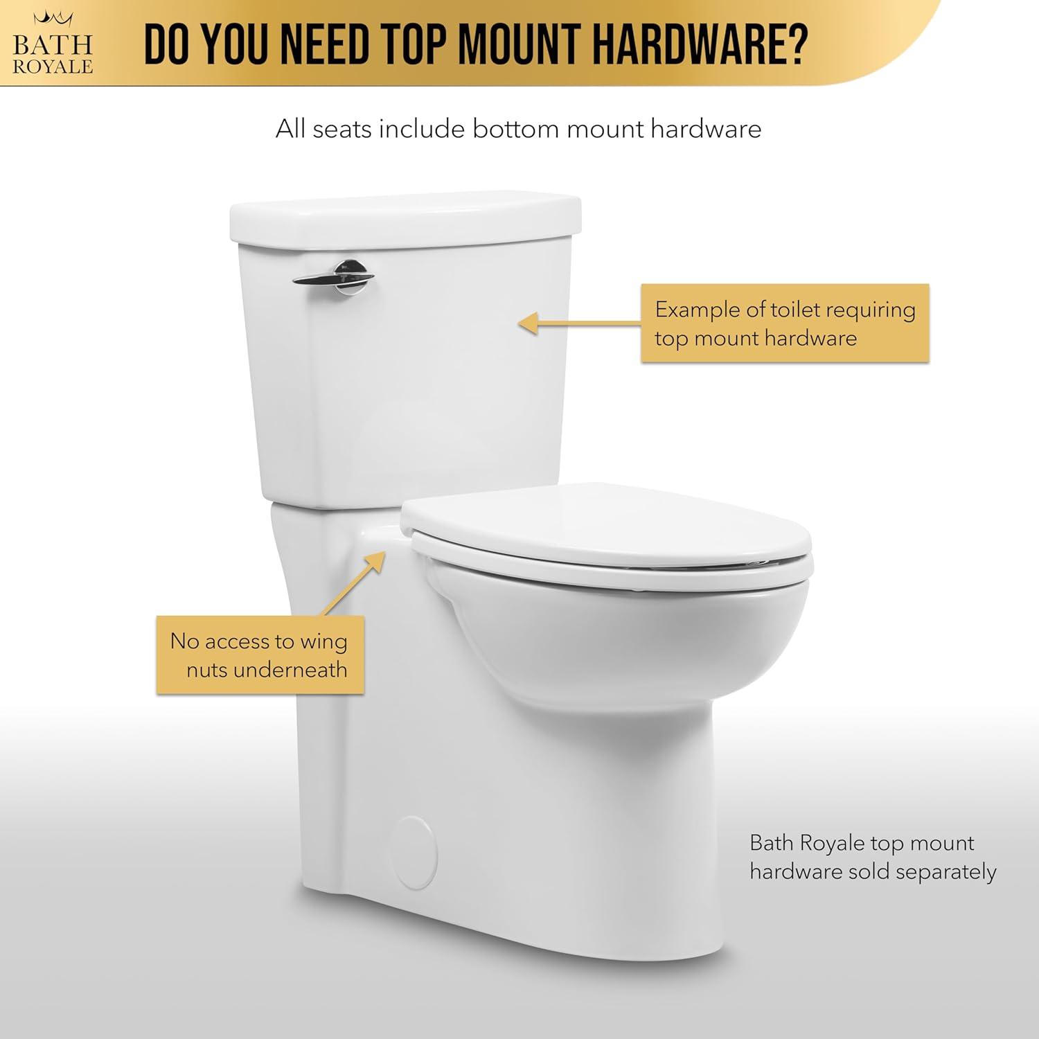 Slow Close Toilet Seat Round BR283-00 Heavy Duty & Scratch Resistant, Fits All Toilet Brands, MasterSuite Series