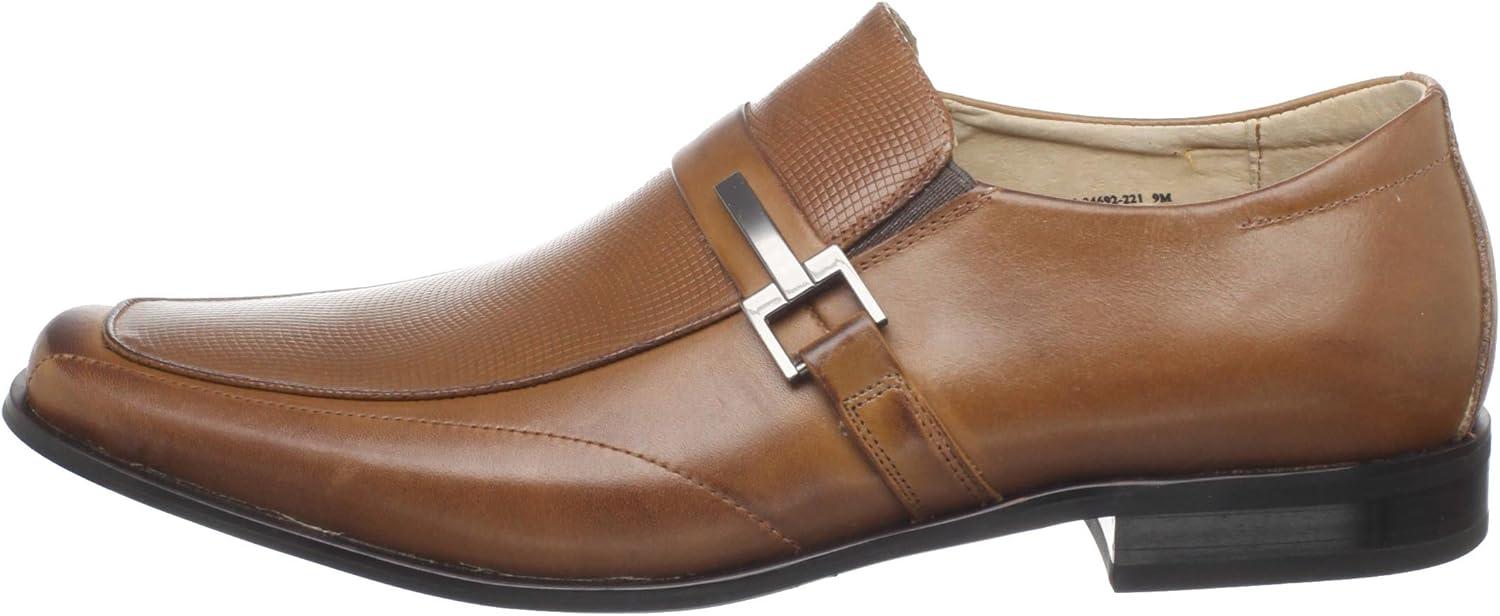 Cognac Genuine Leather Moc Toe Slip-On Loafers Size 10