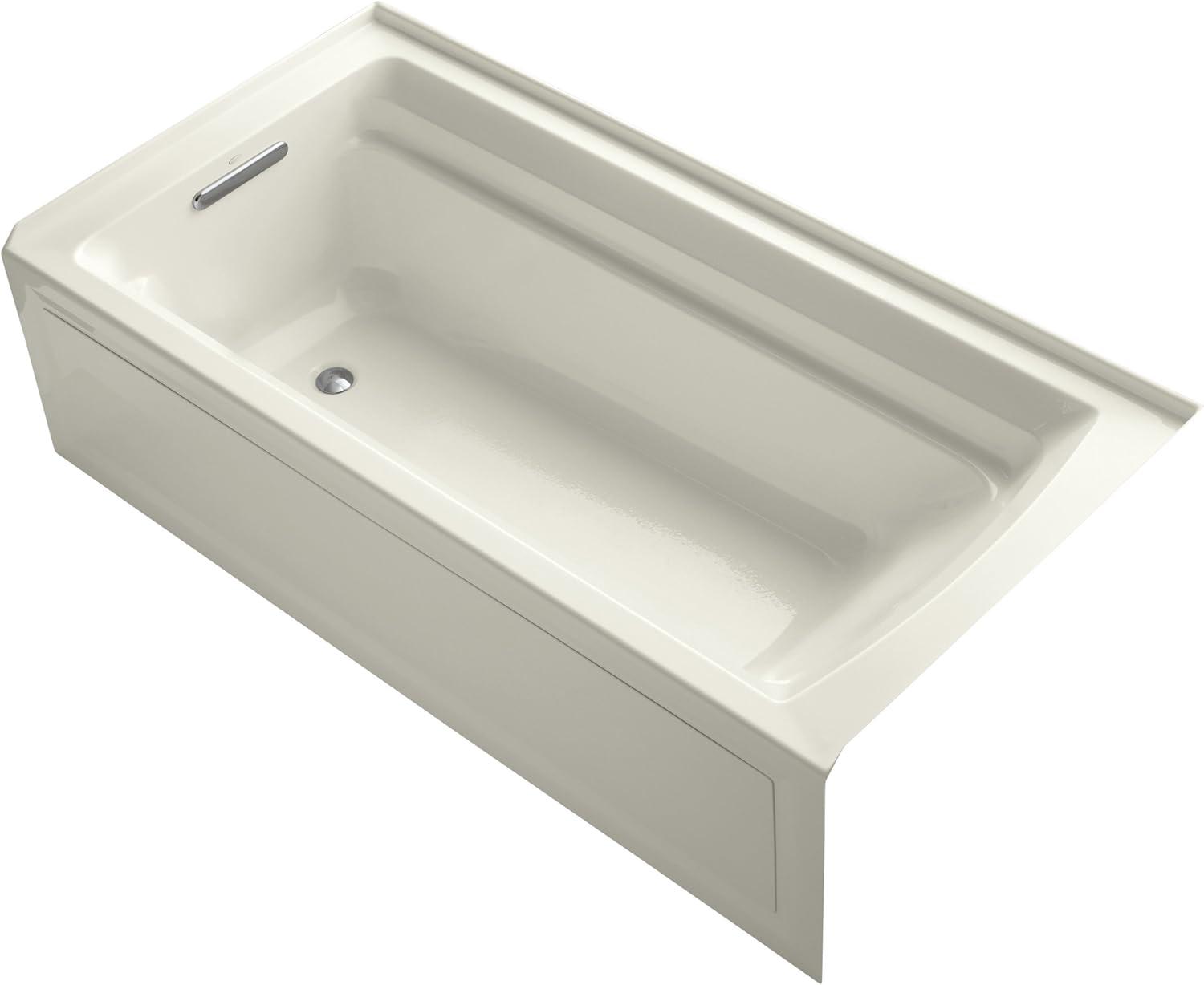 72" x 36" Acrylic Alcove Soaking Bathtub with Comfort Depth