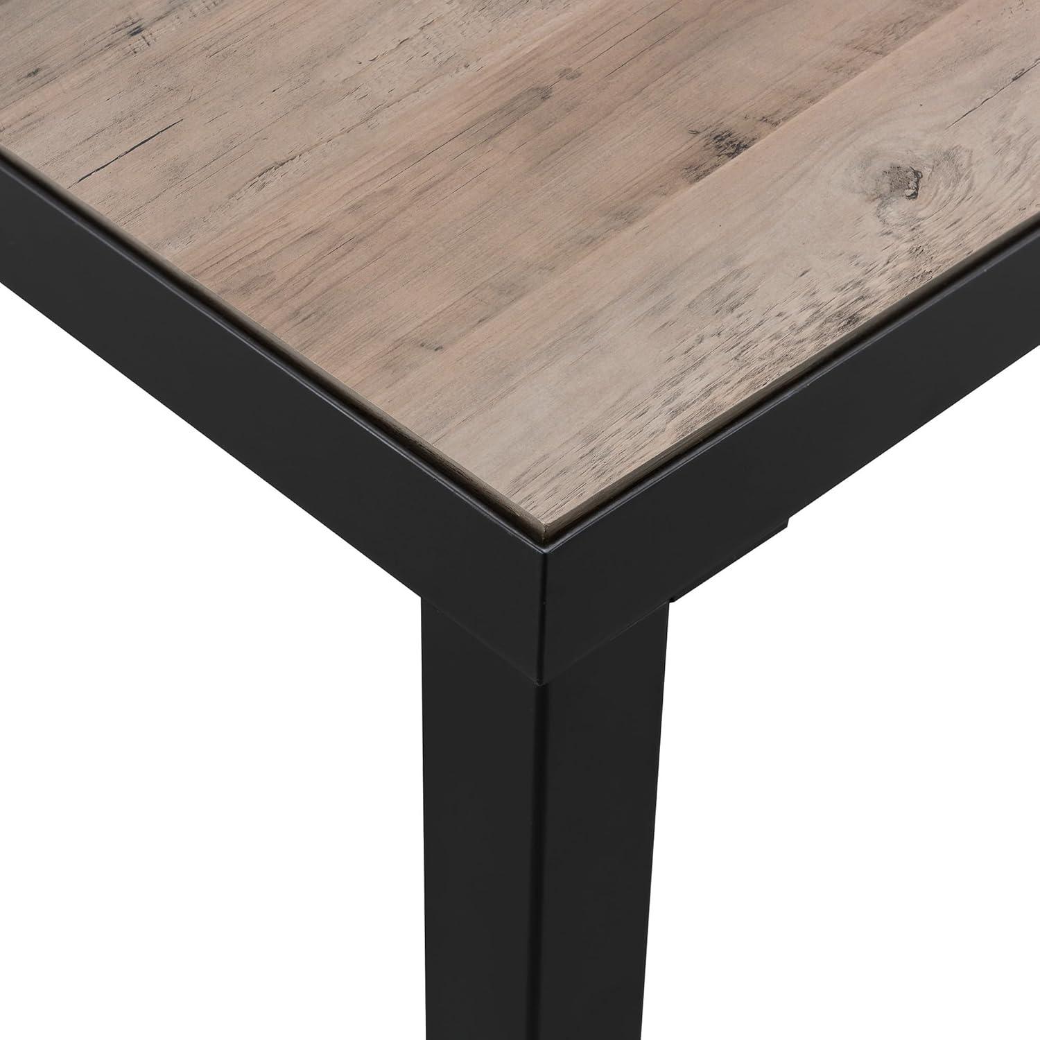 Evelyn&Zoe Jedrek 35" Wide Square Coffee Table, Blackened Bronze/Rustic Oak
