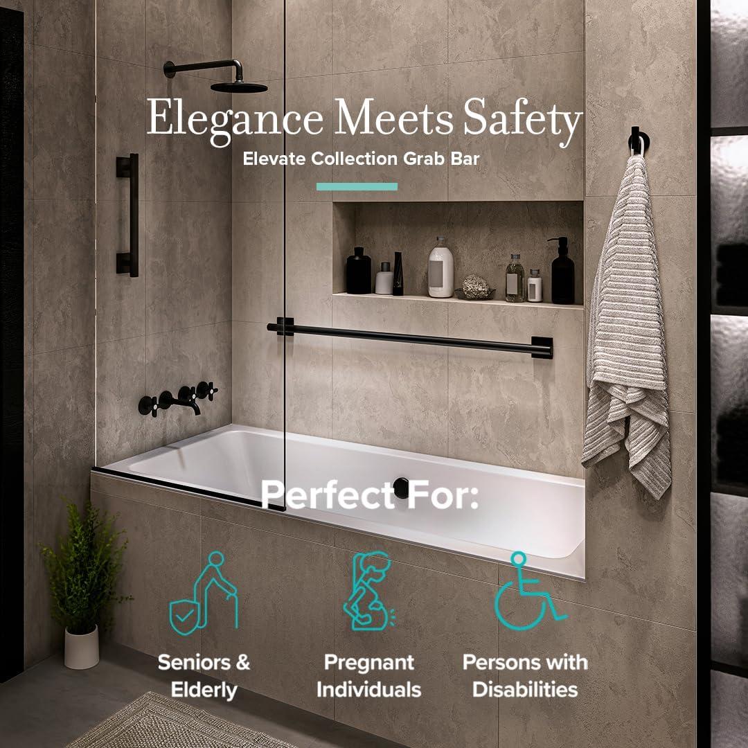Elevate Wall Mount Stainless Steel Grab Bar, ADA Compliant Safety Bar