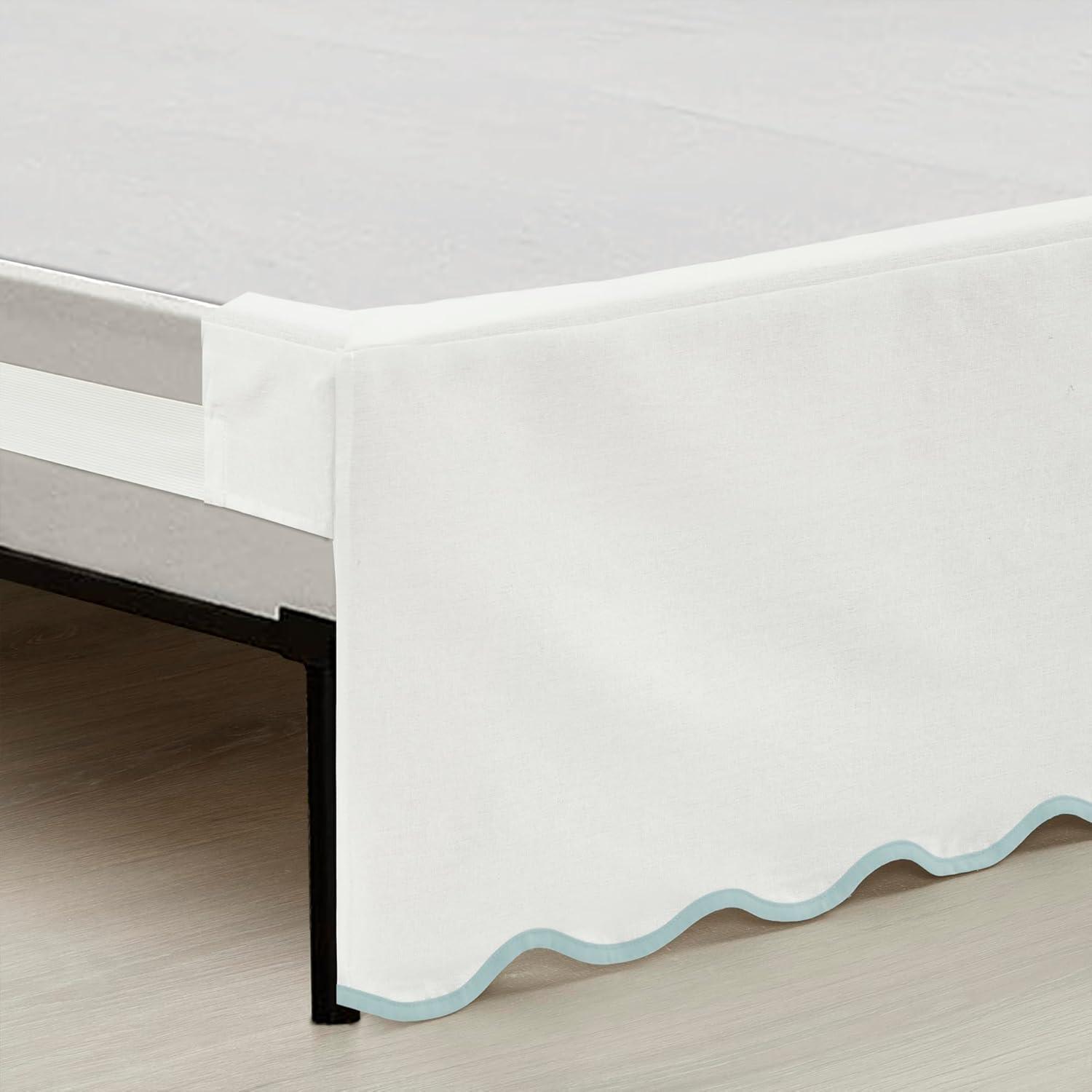 Coastal Chic Scallop Wrap Around Bed Skirt