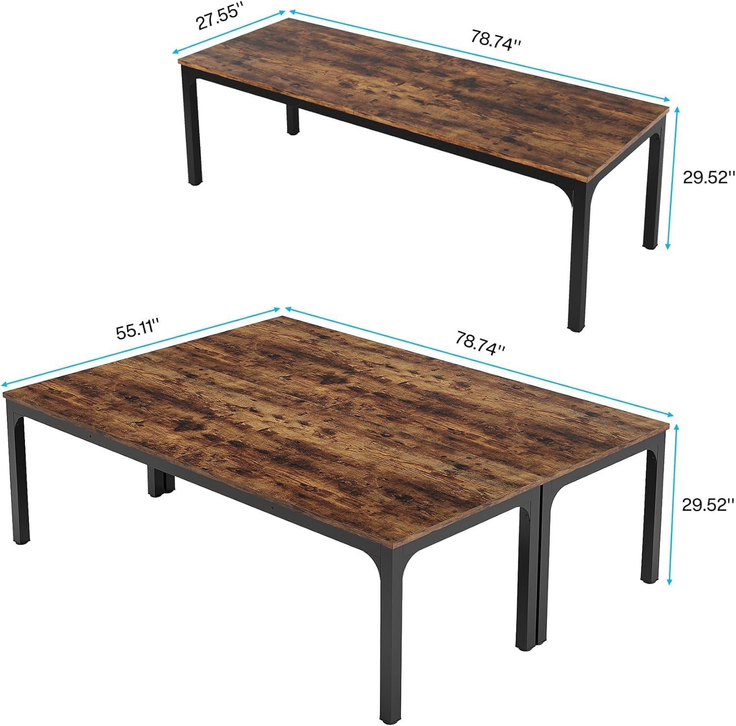 13FT Brown MDF and Metal Conference Table for 16