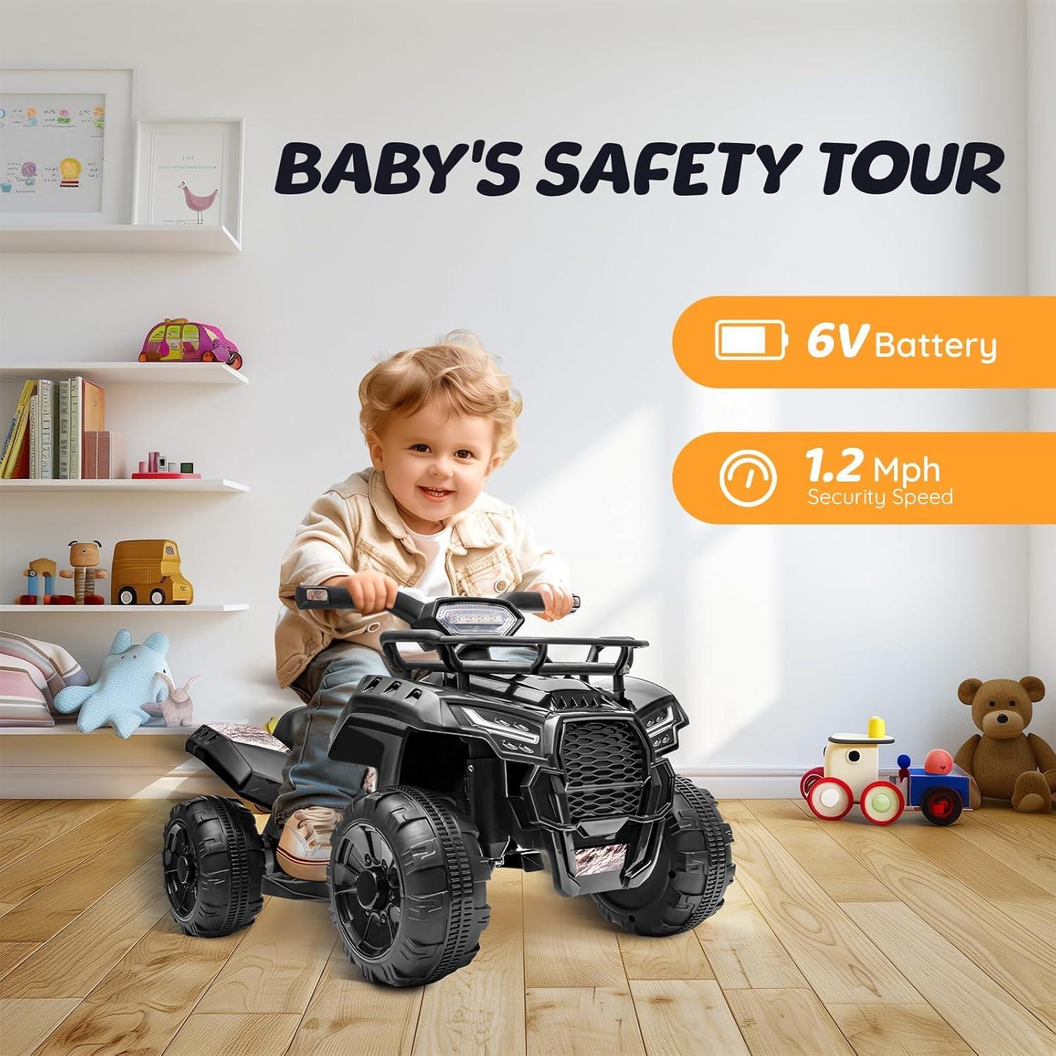 Aosom 6 Volt 1 Seater All-Terrain Vehicles Push/Pull Ride On