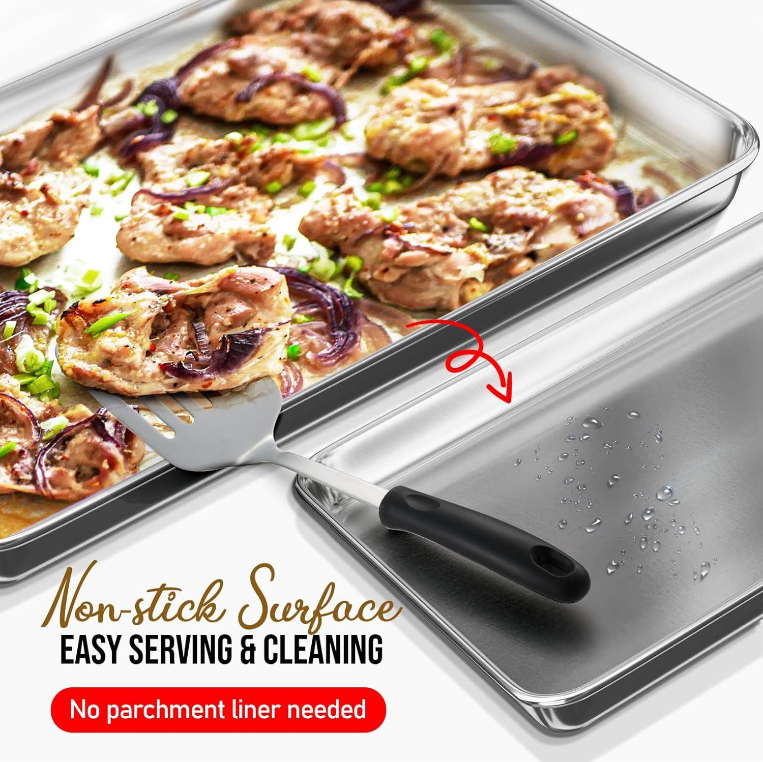 JoyTable Aluminum Non-Stick Half Sheet Pan Set