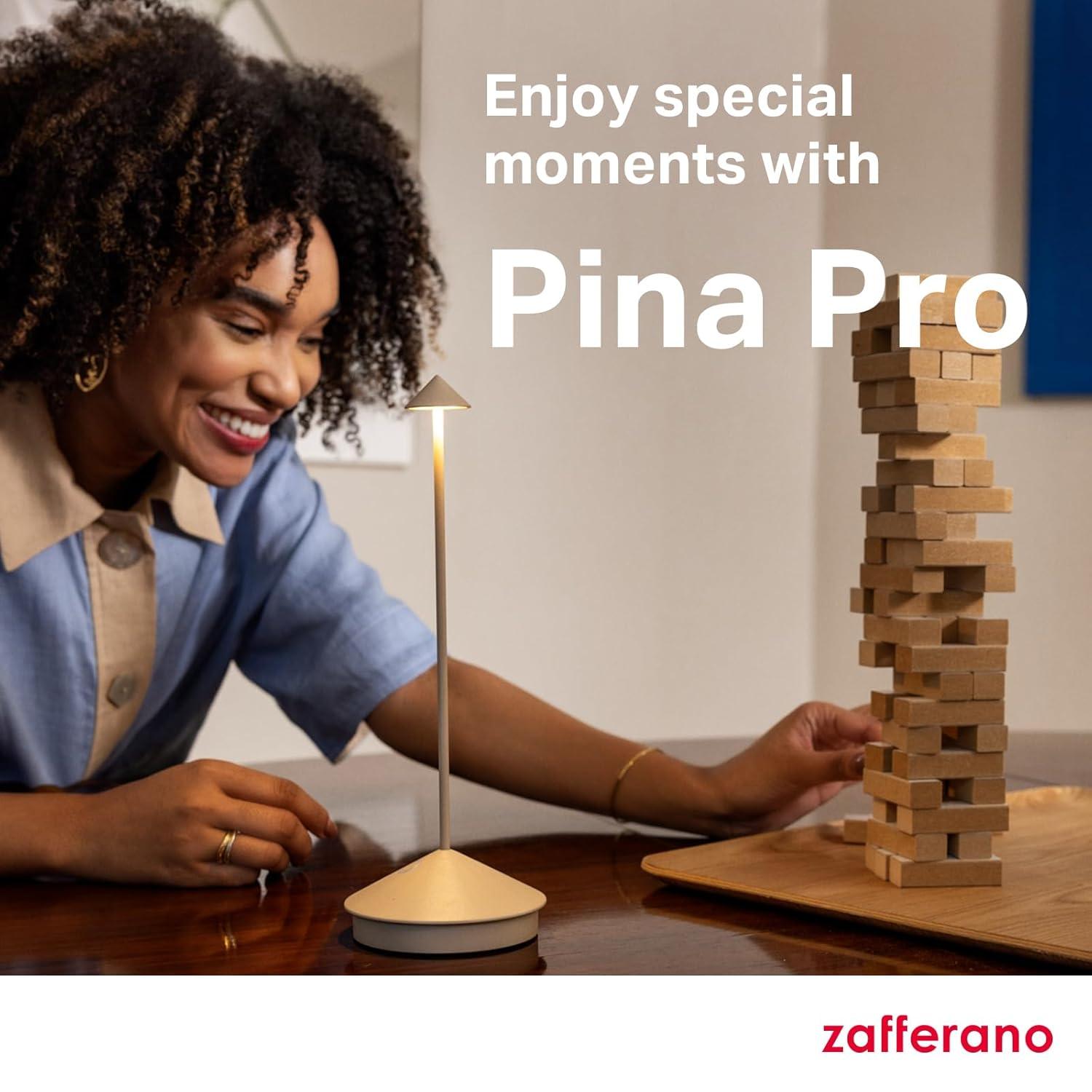 Pina Pro Sand Brown Metal Table Lamp by Zafferano America 11.4"