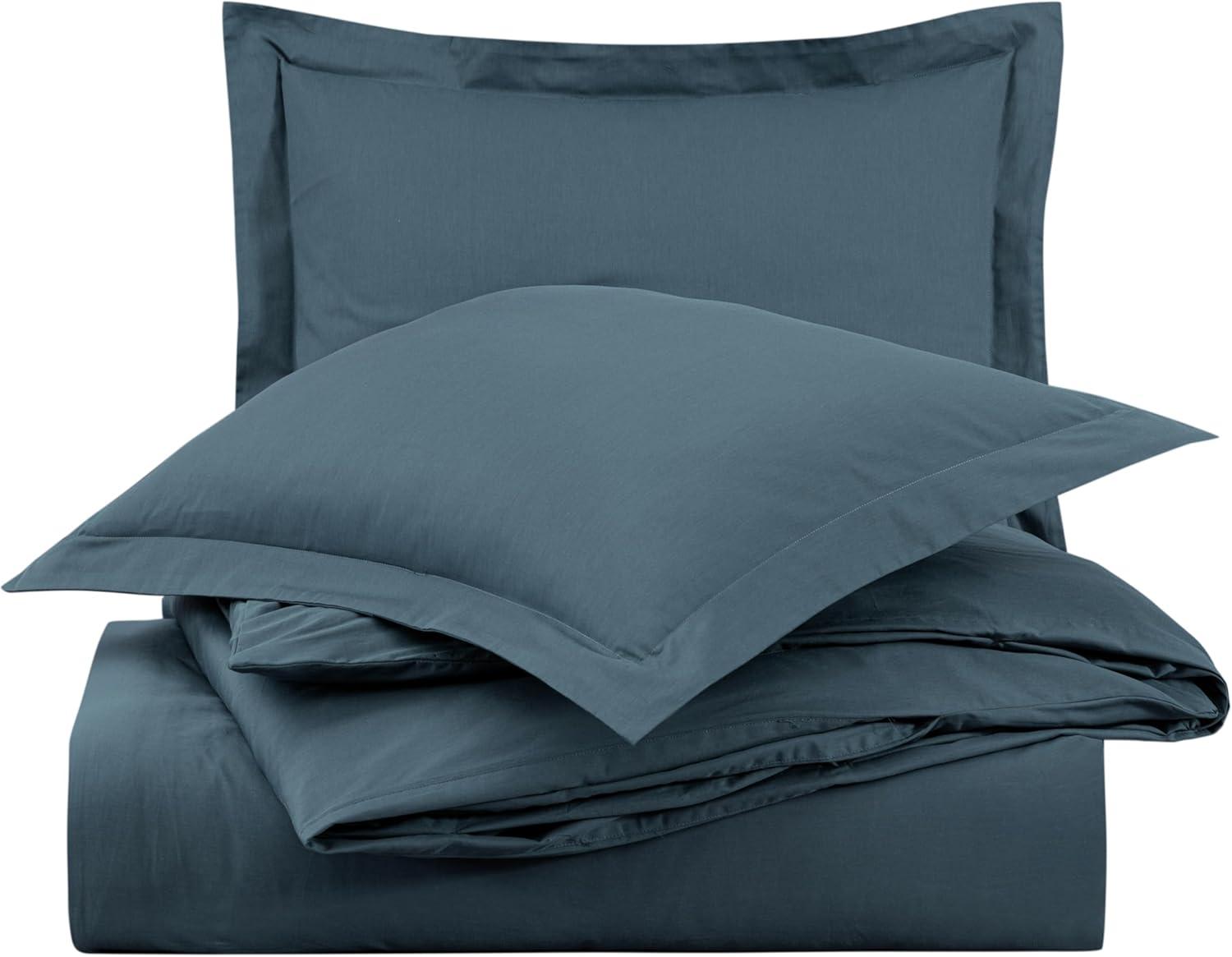 Chezmoi Collection Cotton Twill Solid Duvet Cover Set