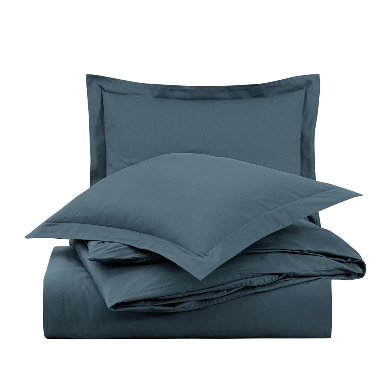 Chezmoi Collection Cotton Twill Solid Duvet Cover Set