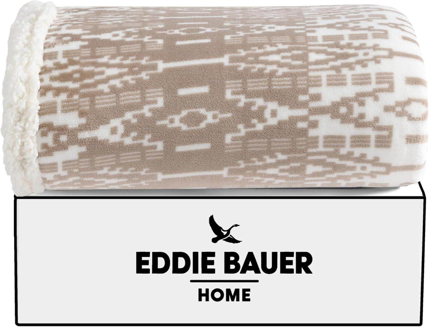 Eddie Bauer Printed Plush Fleece/Sherpa Throw Blankets