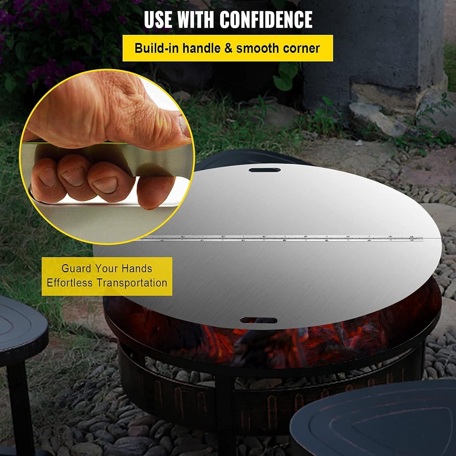 40'' Round Stainless Steel Fire Pit Lid