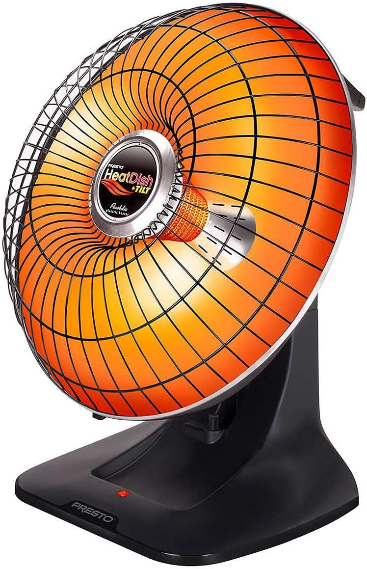SGCoffee Heatdish Black 1500W Electric Parabolic Heater