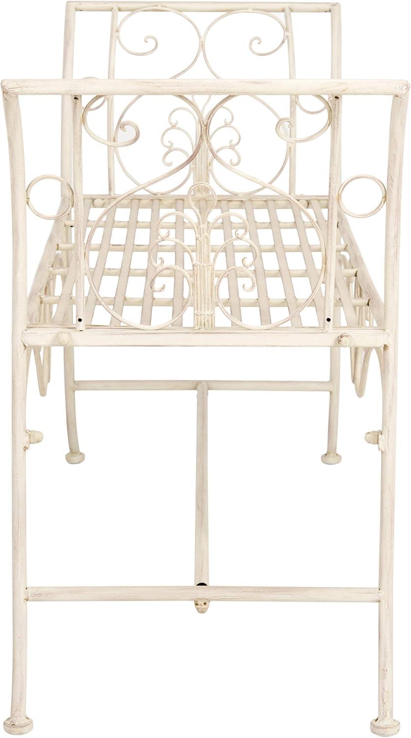 Adina Wrought Iron 51.25 Inch W Outdoor Garden Bench  - Safavieh