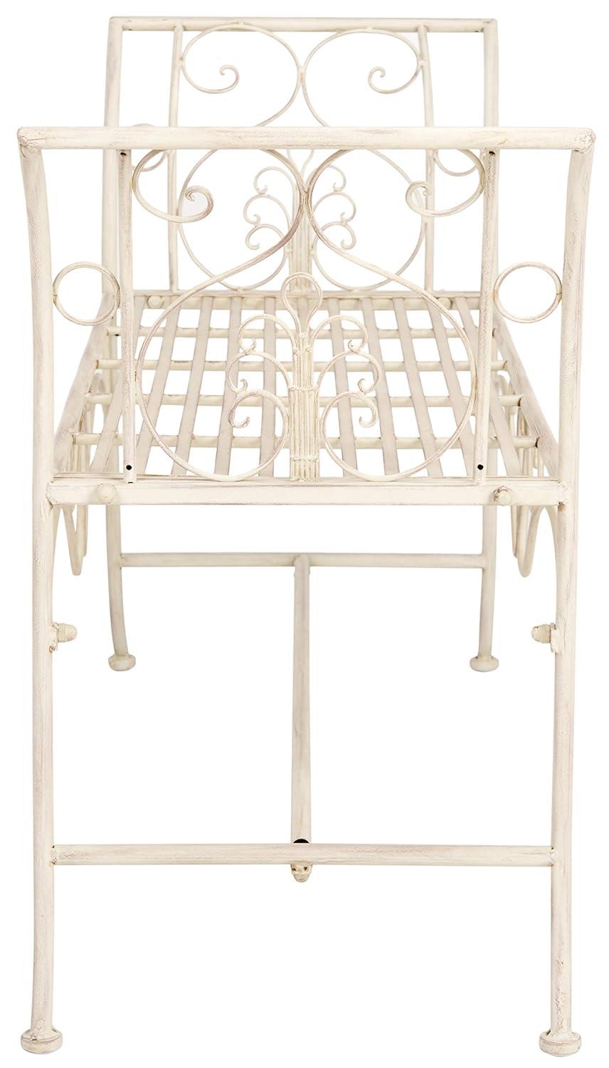 Adina Bench - Outdoor - PAT5016 - Distressed White - Safavieh