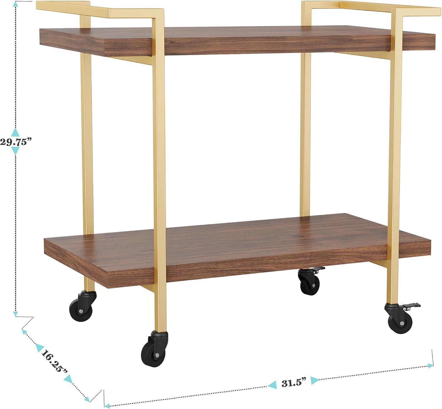 Ulery Martha Stewart Liam Mobile 2 Tier Home Office Printer Cart with Side Storage